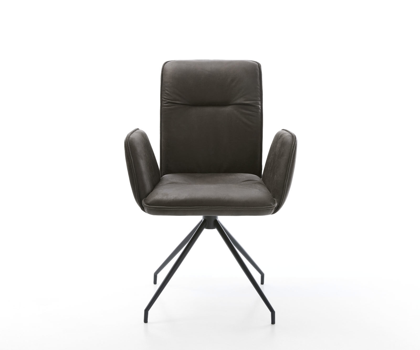 Esszimmerstuhl Vinja-Flex Mikrofaser Anthrazit Vintage Kreuzgestell konisch Schwarz 1 Esszimmerstuhl Vinja-Flex Mikrofaser Anthrazit Vintage Kreuzgestell konisch Schwarz 1