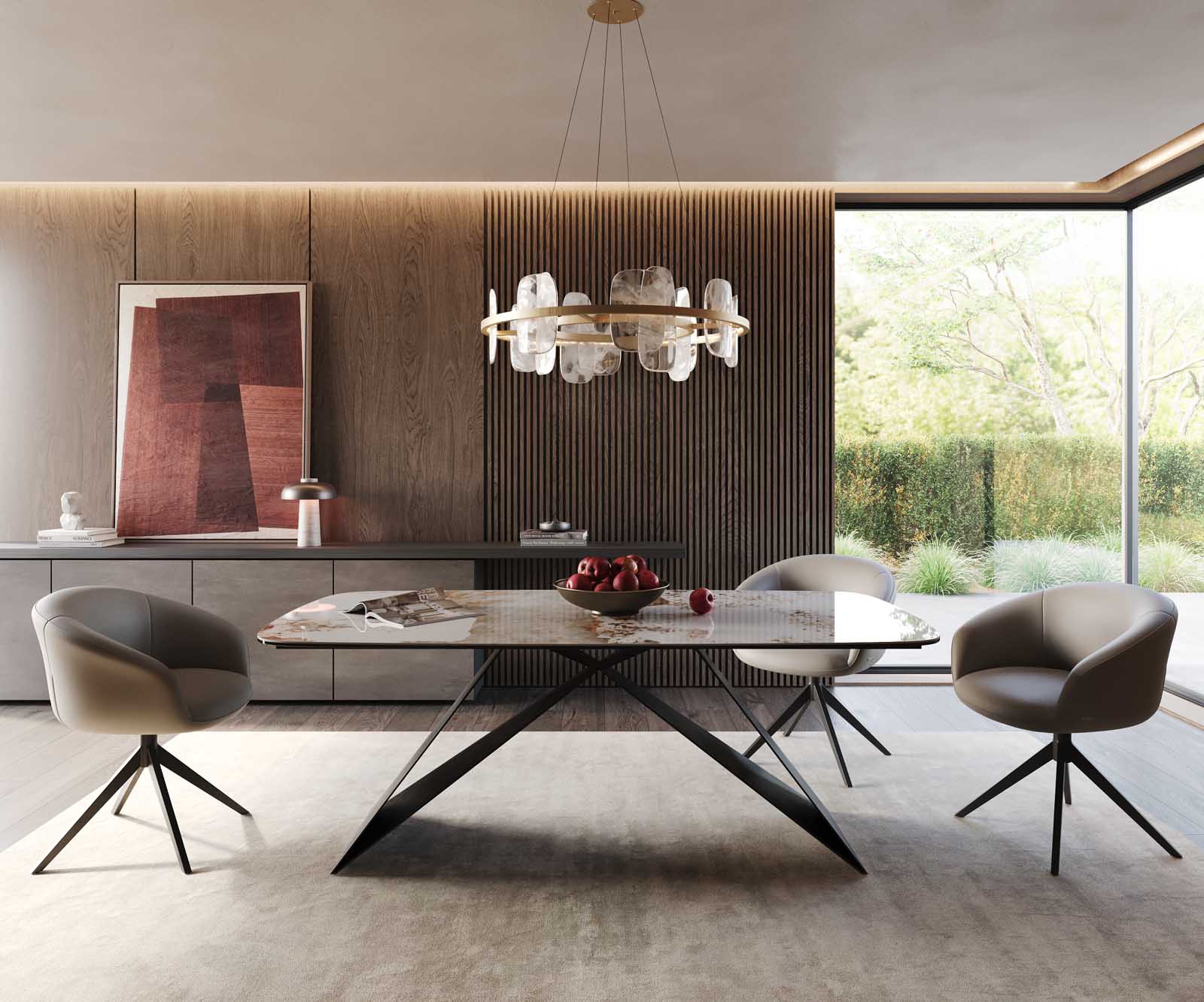 Esstisch Edge Boot 200x100 Keramik Minas Melange Weiß-Beige V-Gestell Flachstahl Schwarz 1 Esstisch Edge Boot 200x100 Keramik Minas Melange Weiß-Beige V-Gestell Flachstahl Schwarz 1