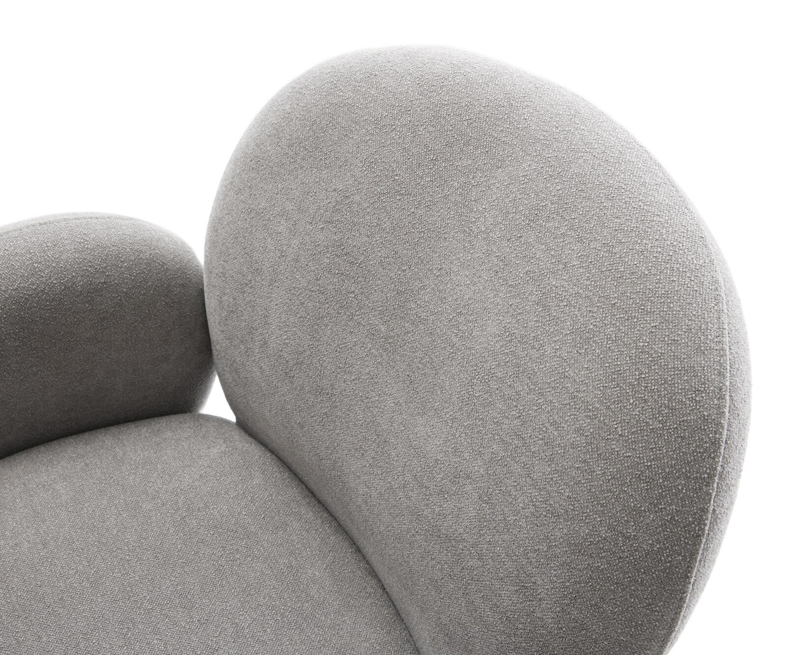 Drehstuhl Nube-Flex mit Armlehnen Strukturstoff Soft Grau Fußkreuz Edelstahl 360° drehbar Wippfunktion Taschenfederkern 3