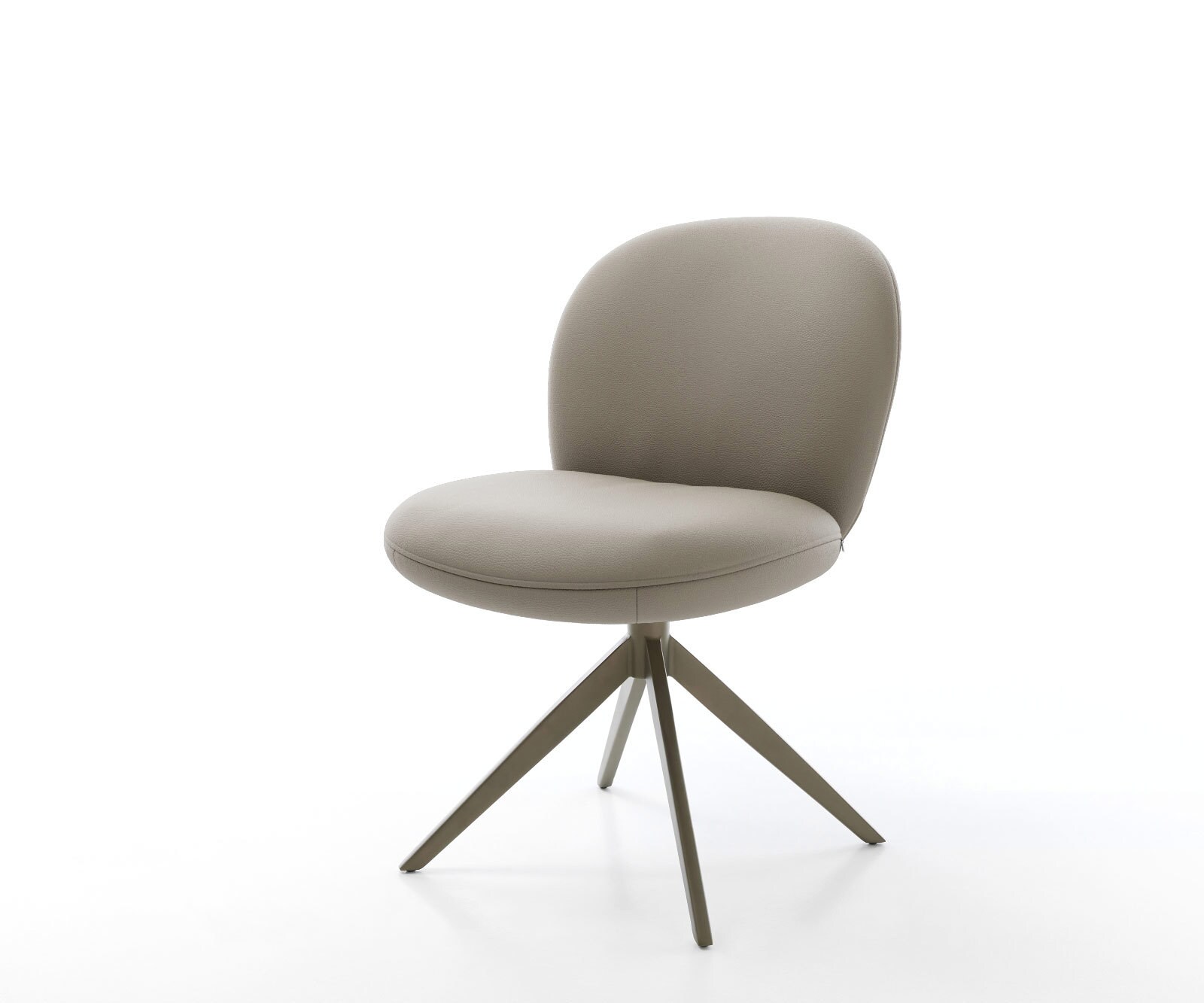 Drehstuhl Nube-Flex Echt-Leder Schlamm Kreuzgestell breit Effektfinish Titan 360° drehbar Wippfunktion Taschenfederkern