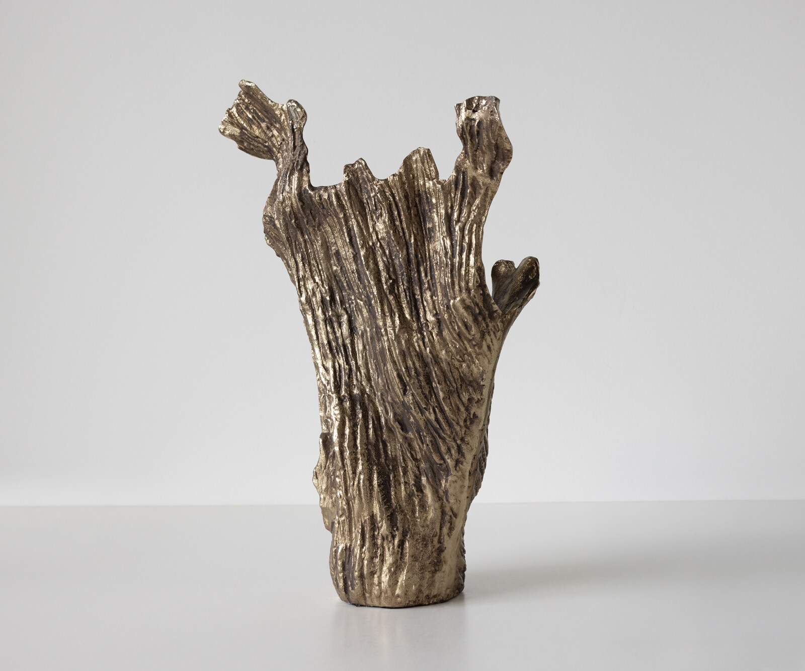 Vase Corallo l43 x P24 x H61 cm Aluminium Oro Antico Fait main 2