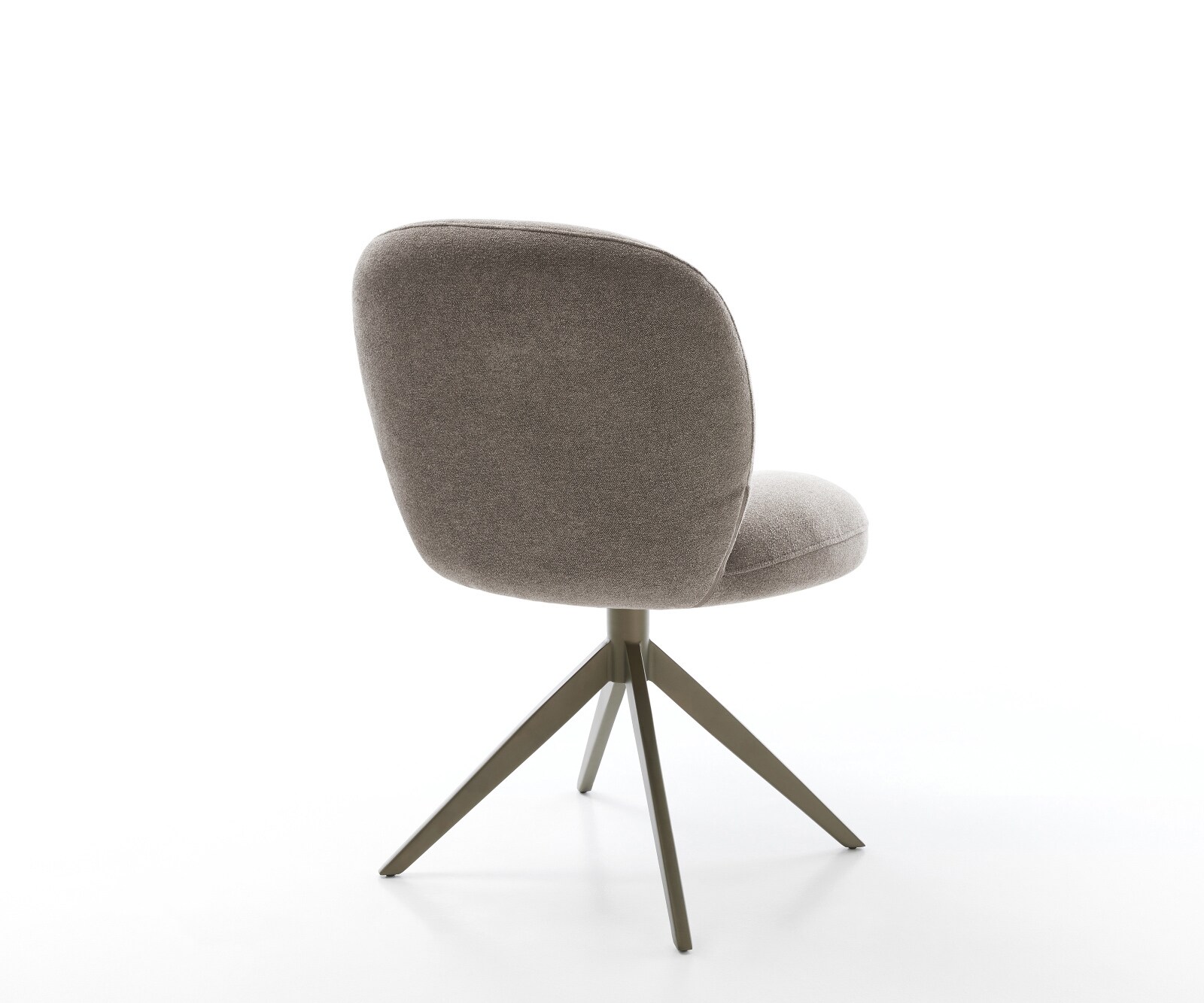 Chaise-pivotante Nube-Flex tissu structuré doux taupe pied croisé large aspect titane pivotement sur 360° fonction bascule ressorts ensachés 4
