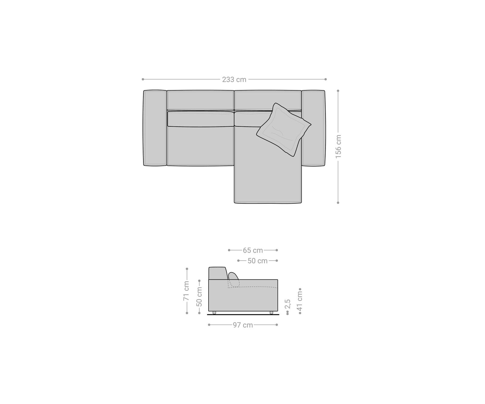 Canapé d'angle Sirpio 230x155 cm Bouclee Crème-blanc Recamiere variable 6