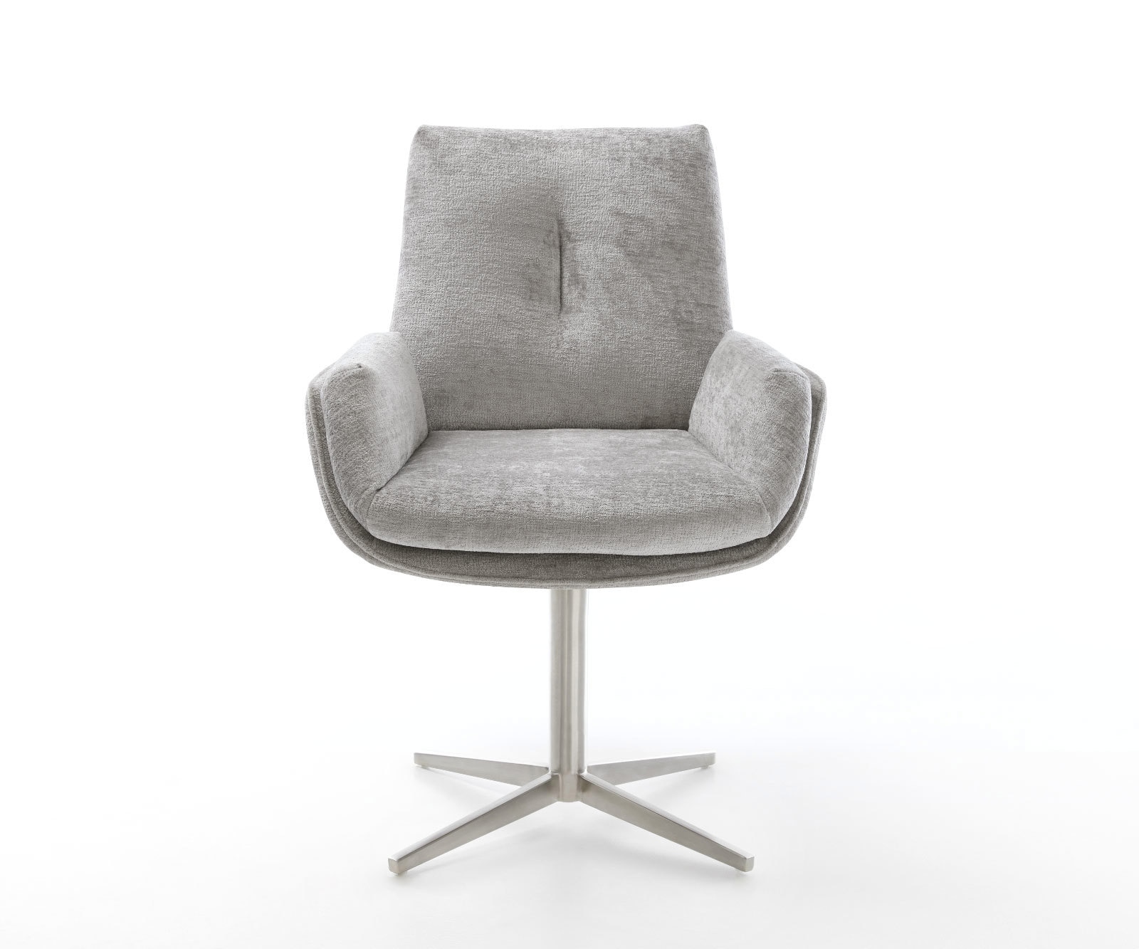 Drehstuhl Clea-Flex Chenille Silbergrau Fußkreuz Edelstahl 360° drehbar 1 Drehstuhl Clea-Flex Chenille Silbergrau Fußkreuz Edelstahl 360° drehbar 1