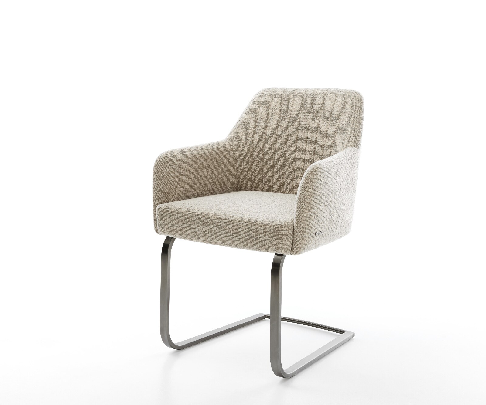 Freischwinger Greg-Flex Webstoff Soft Beige Freischwinger flach Graphit Taschenfederkern