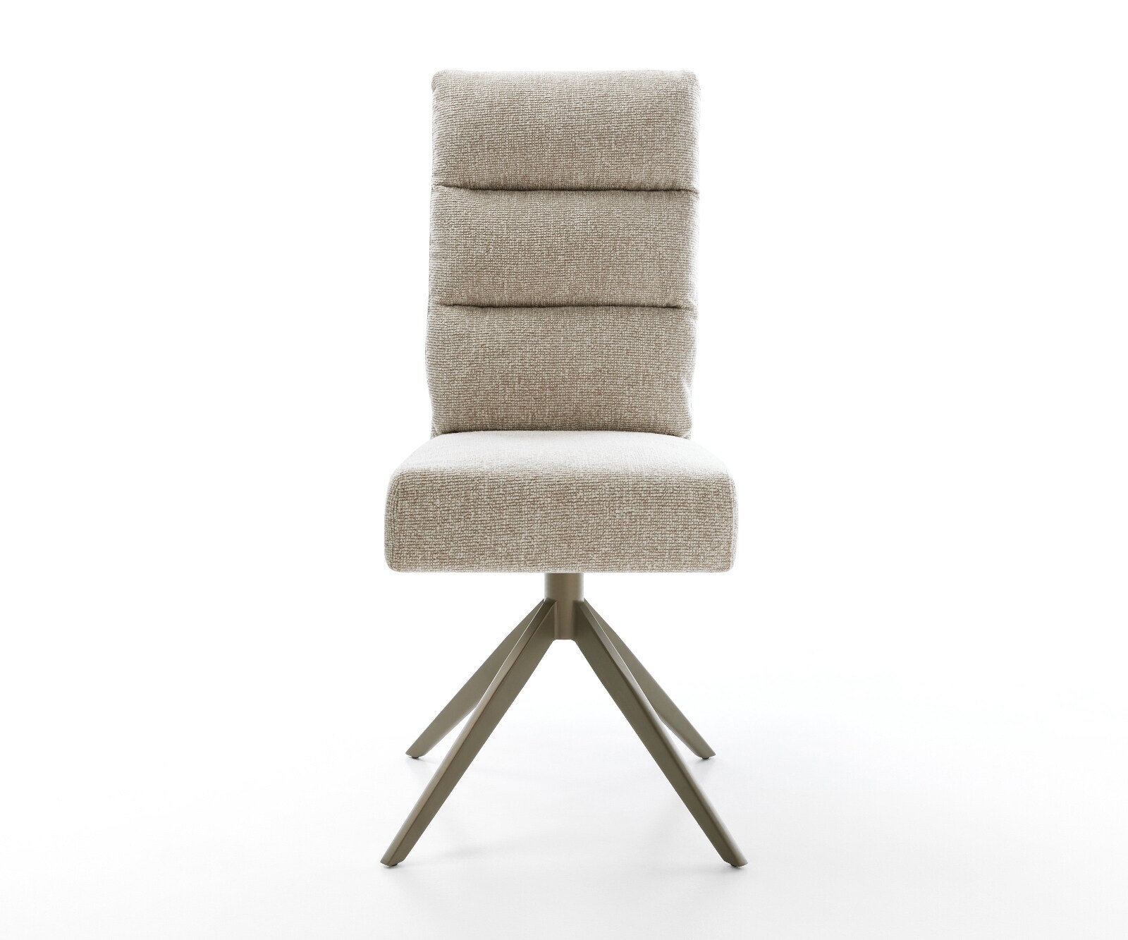 Chaise-pivotante Pela-Flex tissu tissé doux beige pied croisé large aspect titane pivotement sur 360° fonction bascule resorts ensachés 2