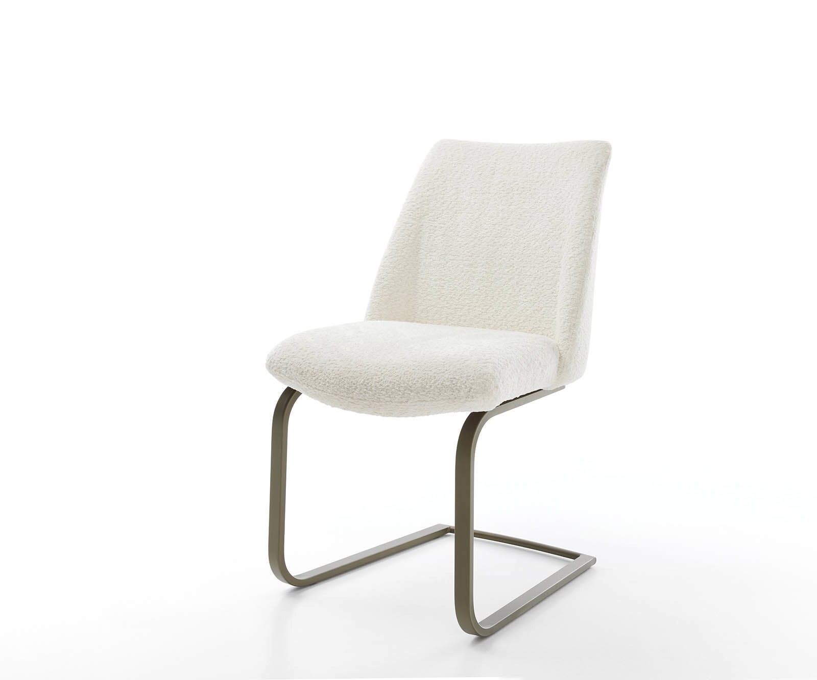 Freischwinger Elso-Flex Bouclé Weiß Freischwinger flach Effektfinish Titan Taschenfederkern
