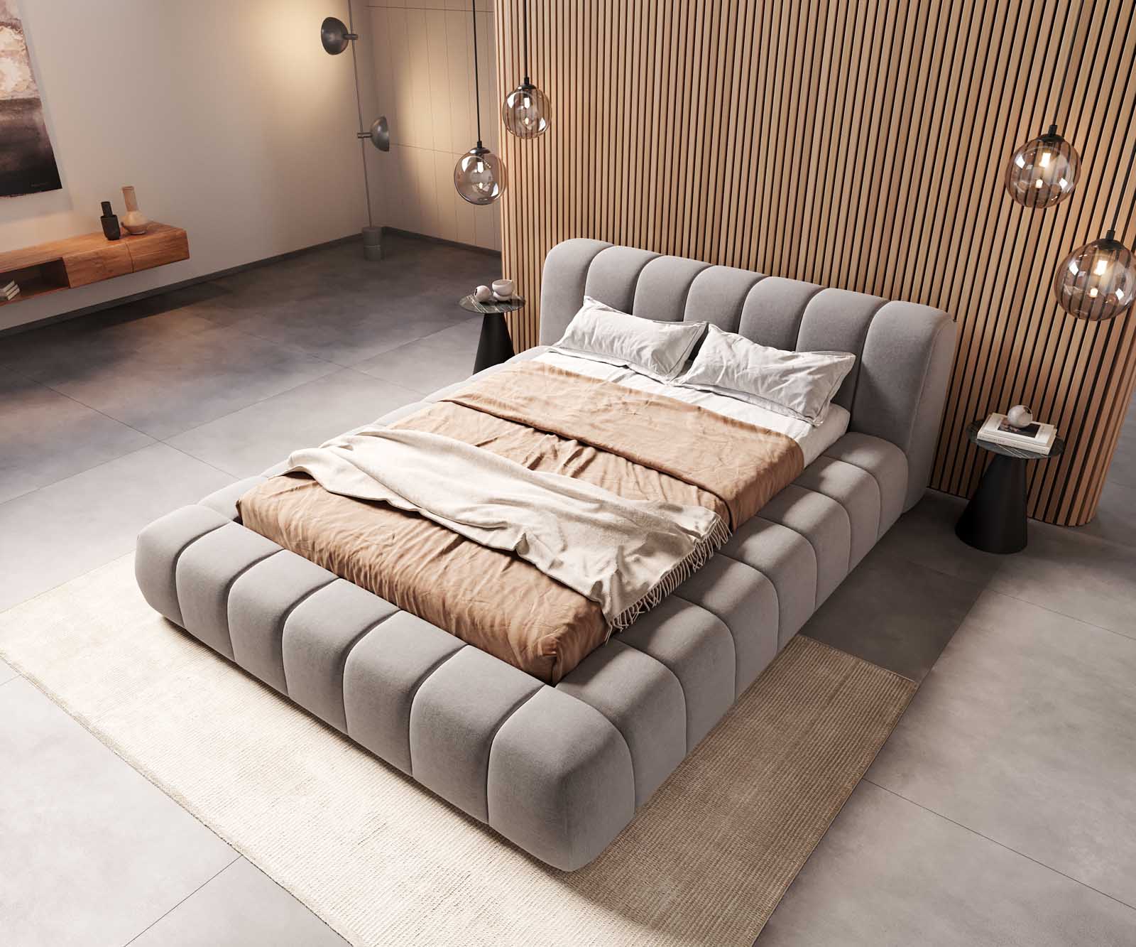 Polsterbettgestell Cutio 140x200 cm Mikrofaser Grau 3 Polsterbettgestell Cutio 140x200 cm Mikrofaser Grau 3