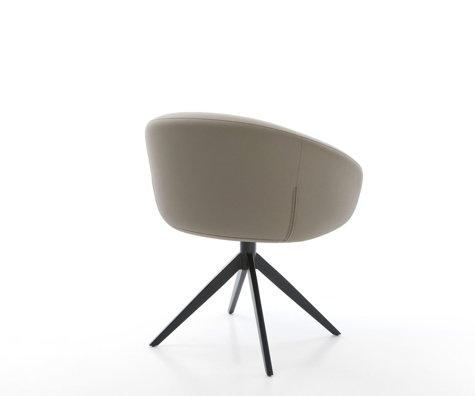 Drehstuhl Vinka-Flex mit Armlehnen Echt-Leder Schlamm Kreuzgestell breit Schwarz 360° drehbar Wippfunktion Taschenfederkern 4