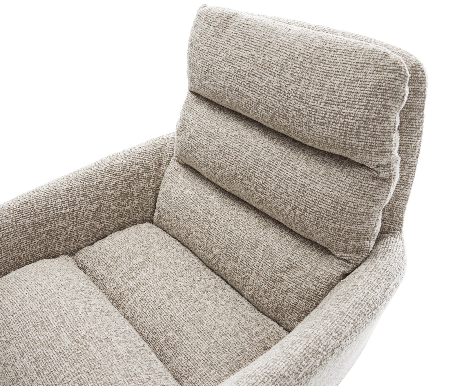 Chaise-pivotante Abelia-Flex avec accoudoirs tissu tissé doux beige pied de chaise 4 branches aspect titane pivotement sur 360° fonction bascule 3
