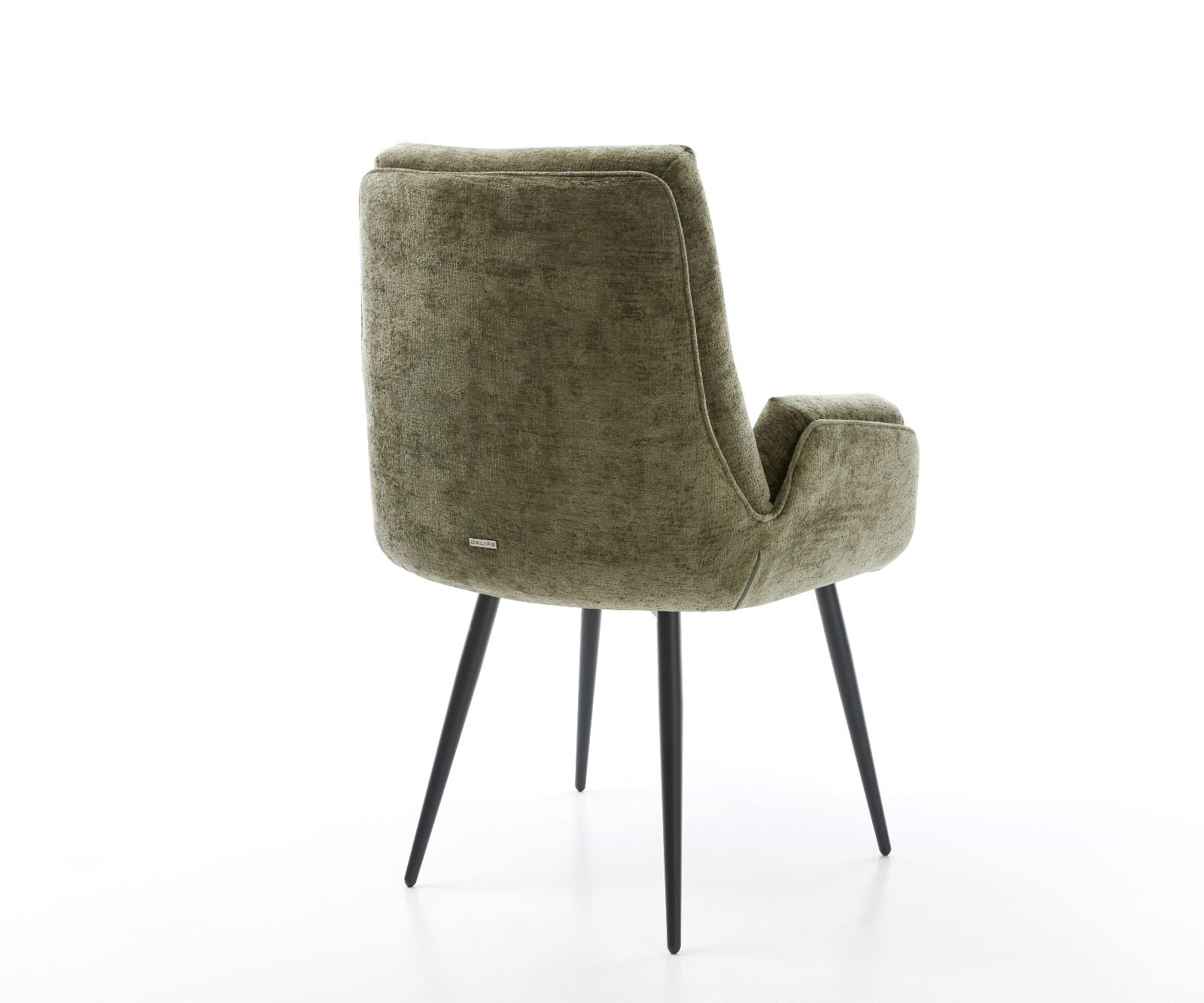 Chaise-de-salle-à-manger Clea-Flex chenille olive 4 pieds coniques noir 4