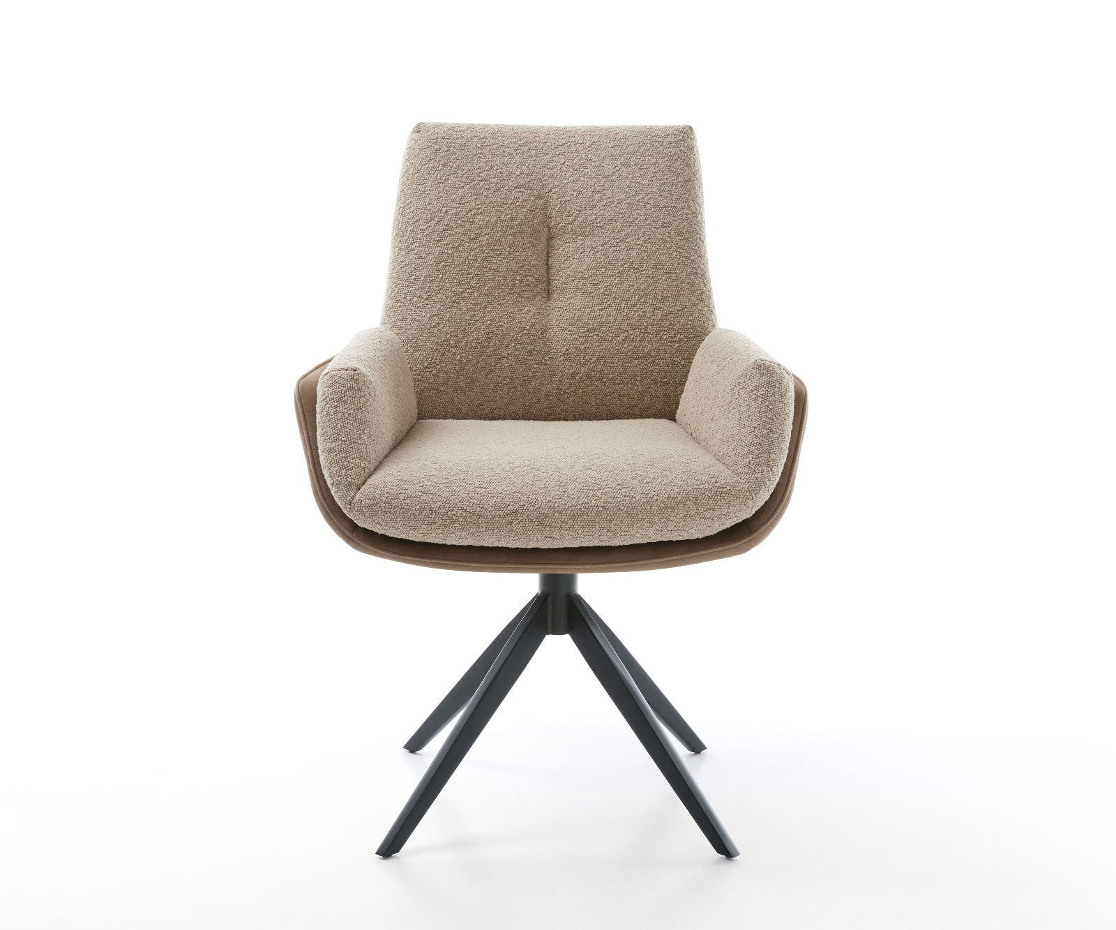 Chaise-pivotante Clea-Flex tissu mixte couleur boue pied croisé large noir pivotement sur 360° 1 Chaise-pivotante Clea-Flex tissu mixte couleur boue pied croisé large noir pivotement sur 360° 1