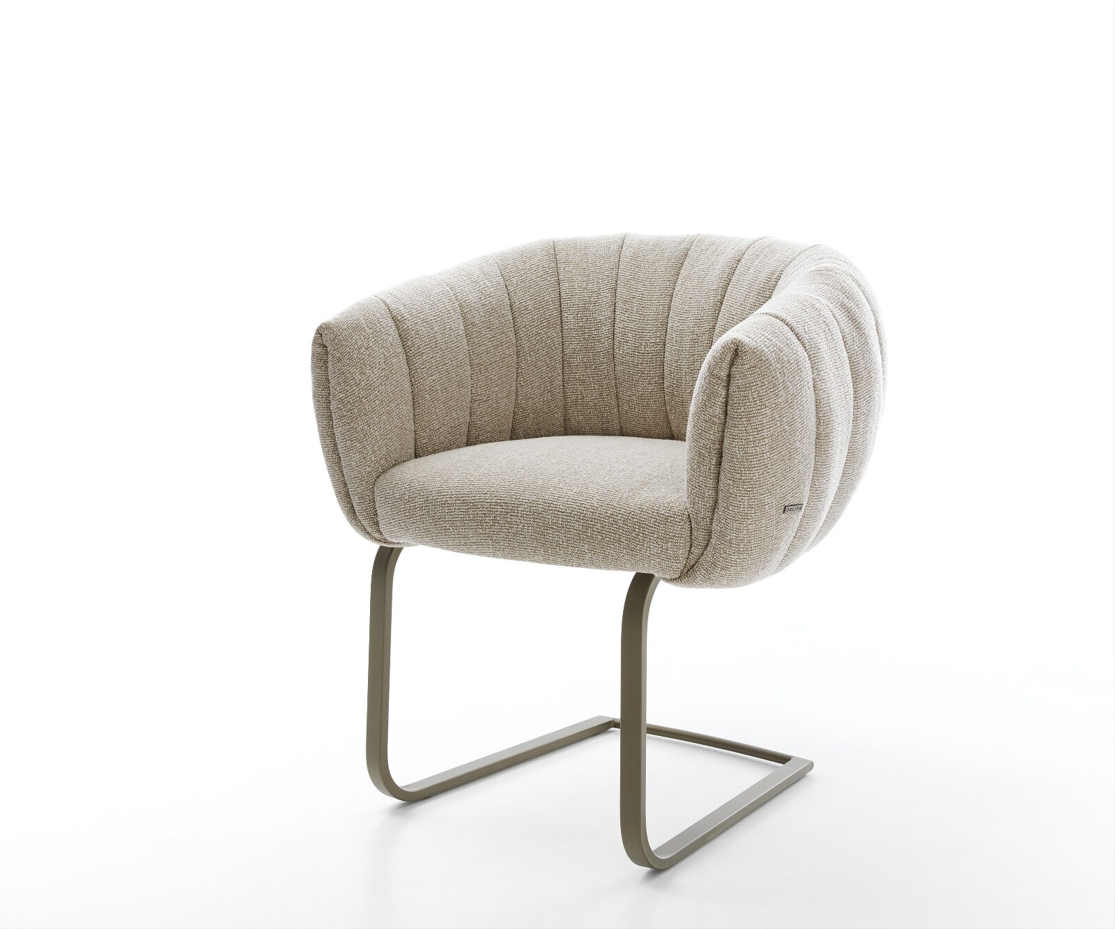 Cantilever Jada-Flex tissu tissé doux beige pied cantilever plat aspect titane ressorts ensachés 1