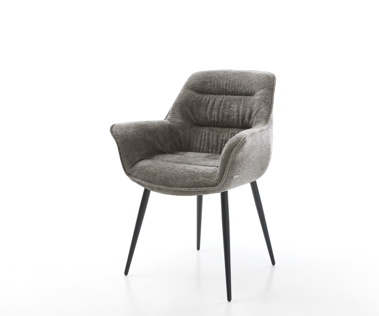 Esszimmerstuhl Kaira-Flex Bouclé Soft Schlamm 4-Fuß konisch Schwarz 1