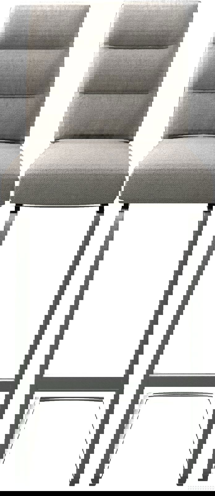 Barstuhl Pela-Flex Stripes Hellgrau Freischwinger flach Edelstahl 4