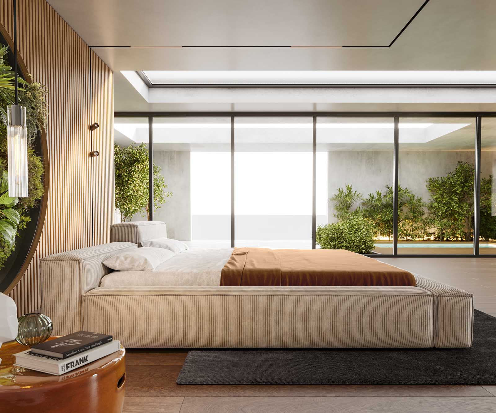 Polsterbettgestell Kalinea 140x200 cm Cord Beige 3 Polsterbettgestell Kalinea 140x200 cm Cord Beige 3