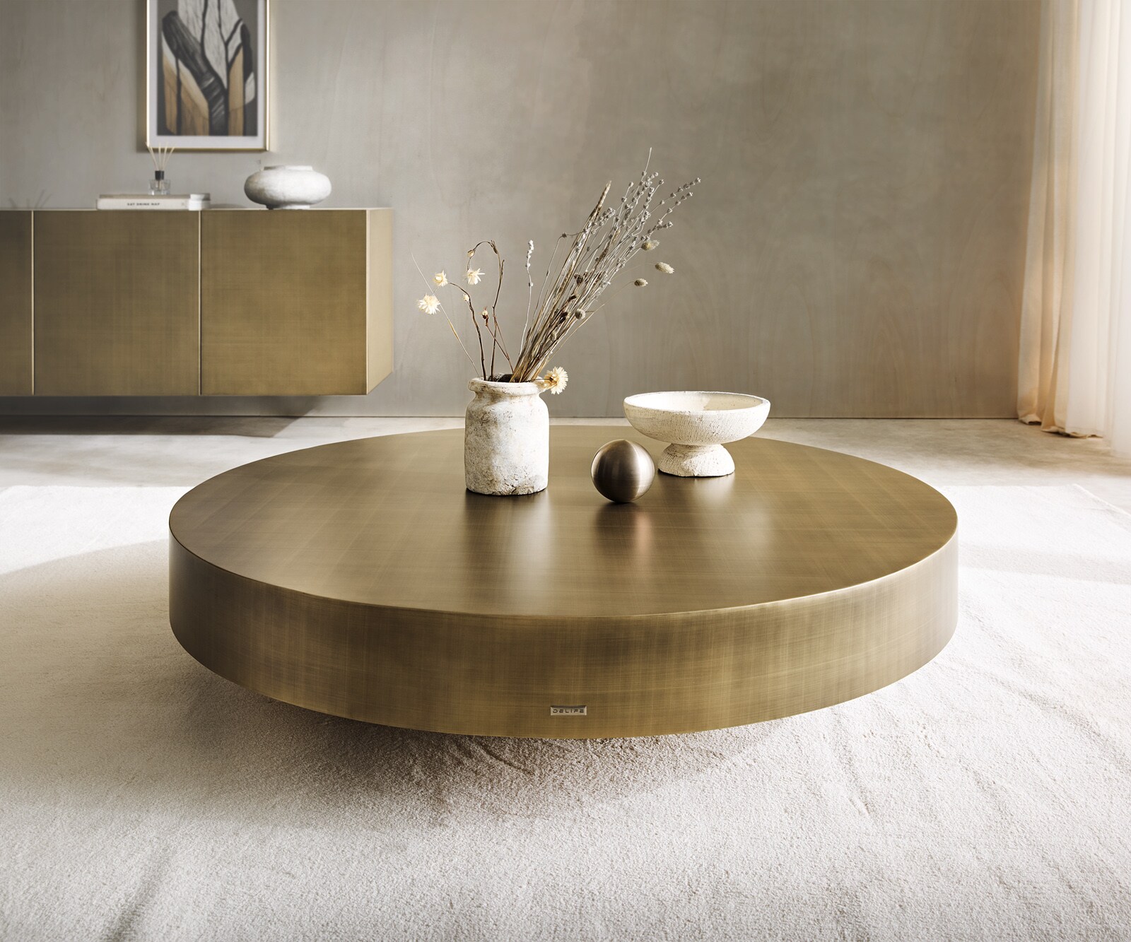 Table-basse Ryo 120x30 cm or métallique 3