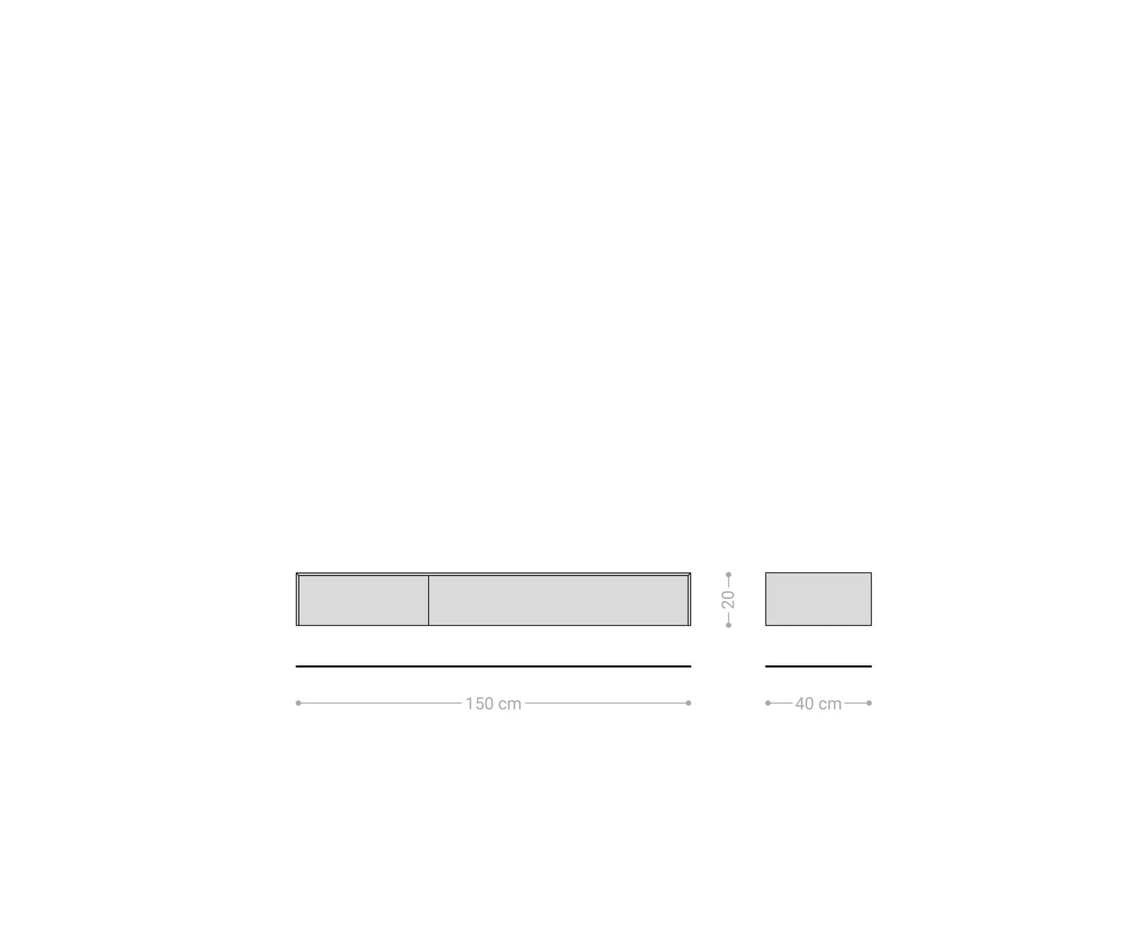 Lowboard Cuor 150 cm Keramik Laminam® Sabbia Eichefarbig 1 Klappe 1 Schubfach Schwebend 9