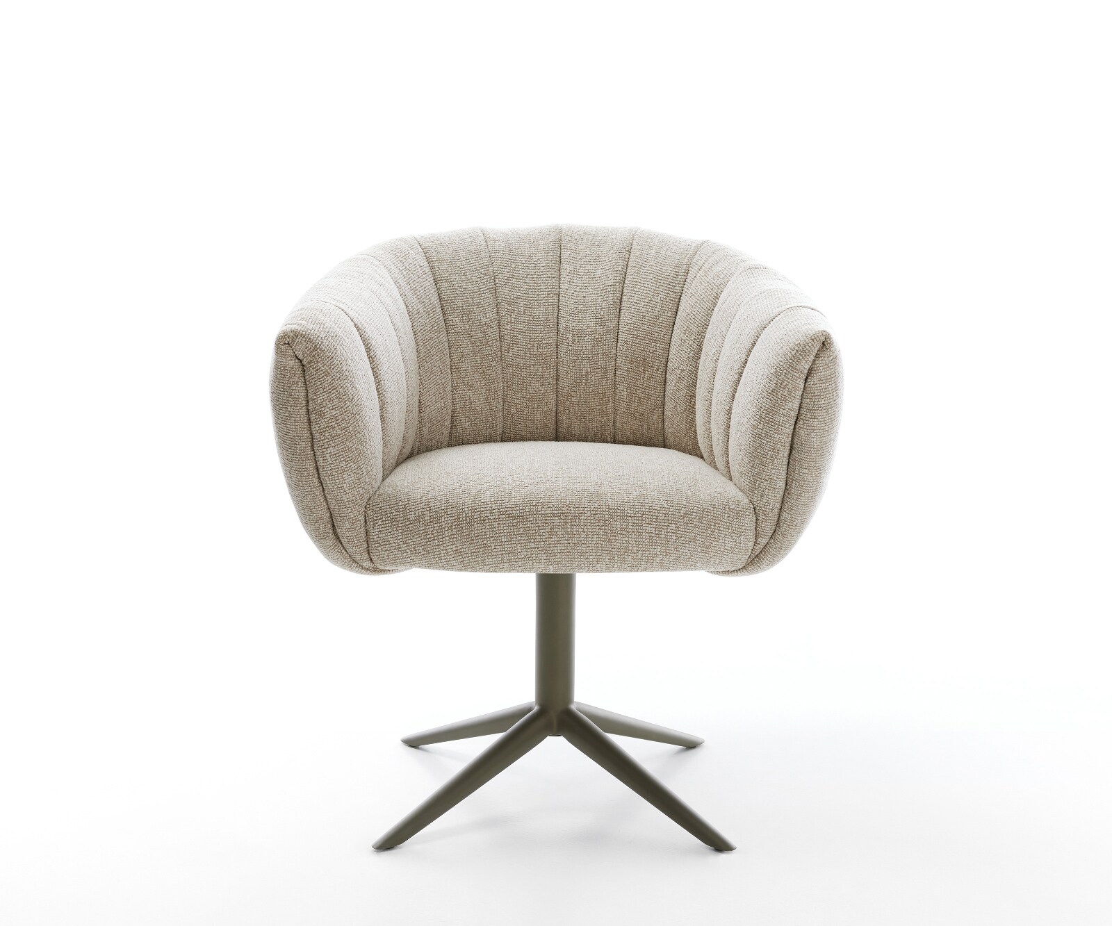 Drehstuhl Jada-Flex Webstoff Soft Beige Fußkreuz Effektfinish Titan 360° drehbar Wippfunktion Taschenfederkern 2