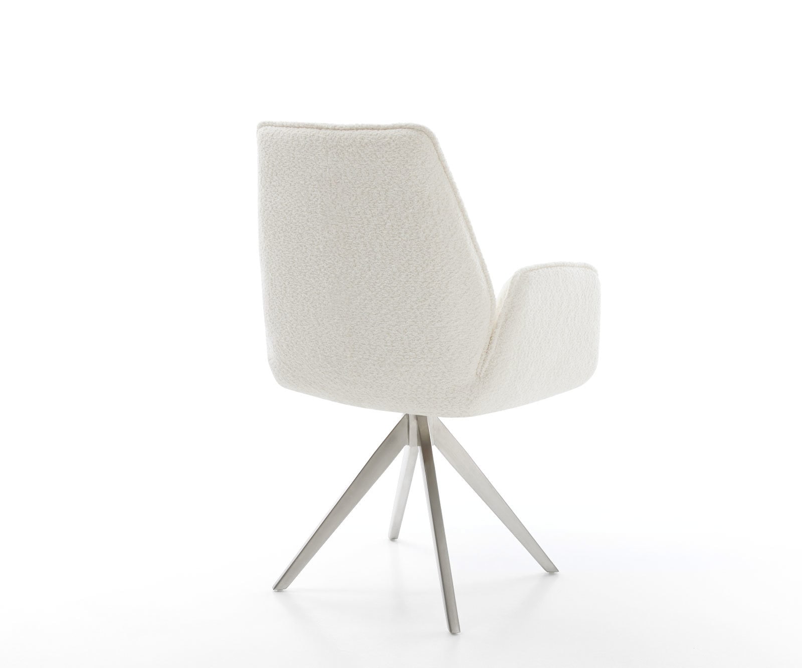 Esszimmerstuhl Zoa-Flex Bouclé Weiß Kreuzgestell kantig Edelstahl Taschenfederkern 4 Esszimmerstuhl Zoa-Flex Bouclé Weiß Kreuzgestell kantig Edelstahl Taschenfederkern 4