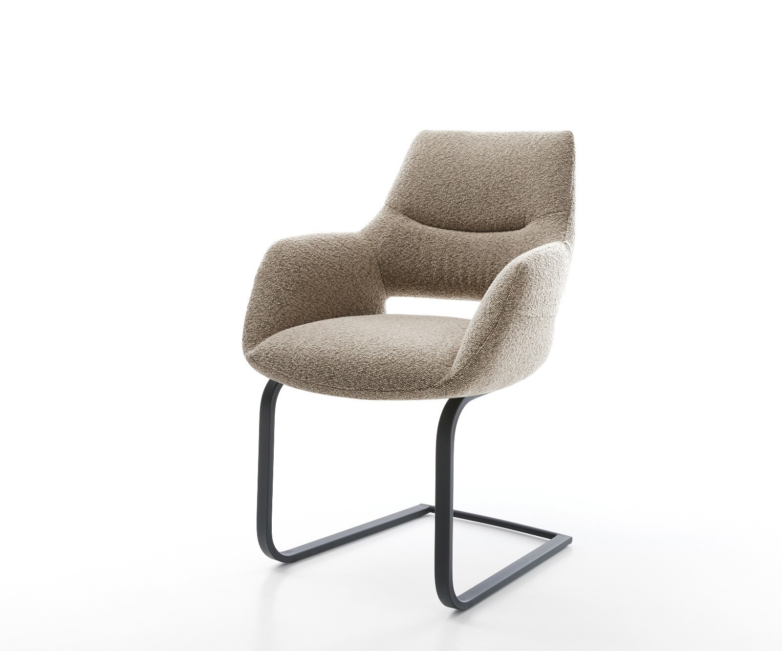 Cantilever Yago-Flex avec accoudoirs bouclé boue pied cantilever plat noir ressorts ensachés