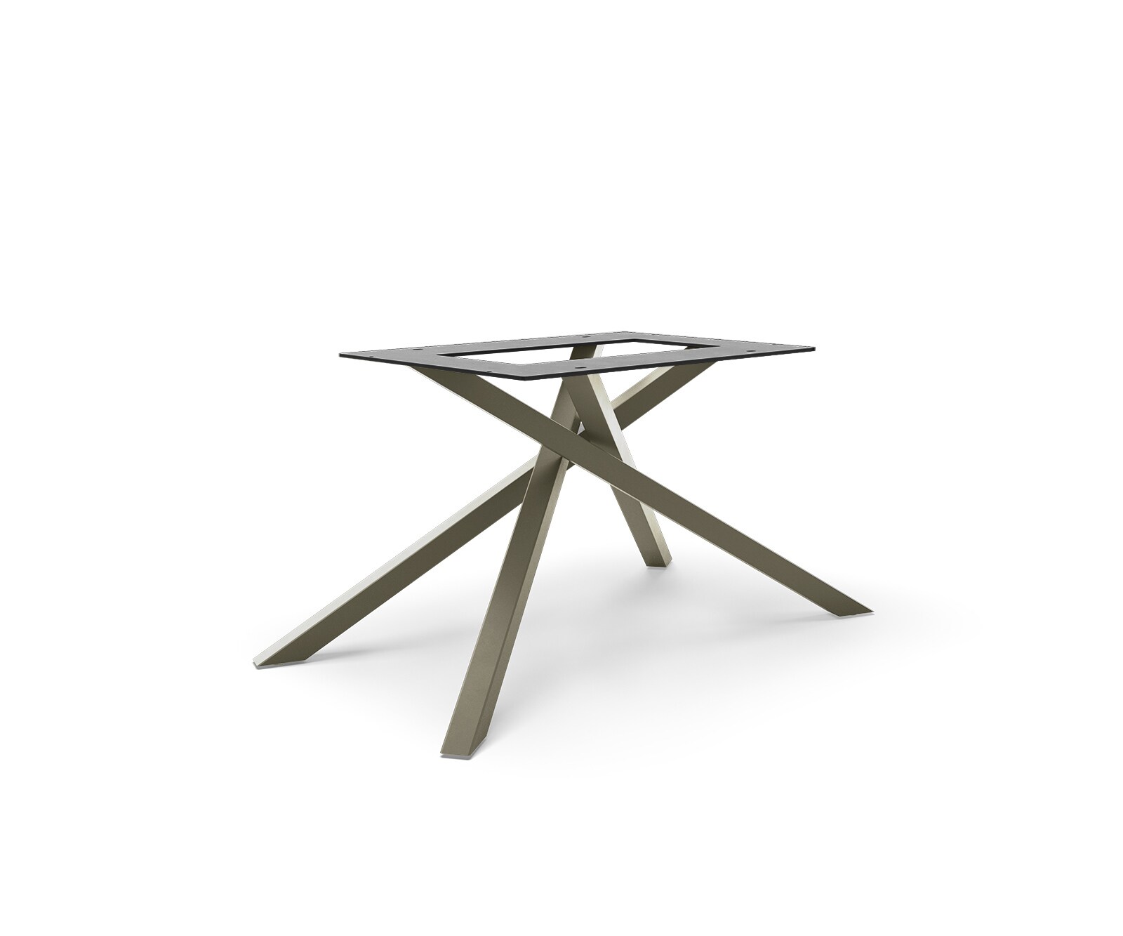 Kreuzgestell Rechteck Metall Effektfinish Titan für Tischplatten ab 200 cm