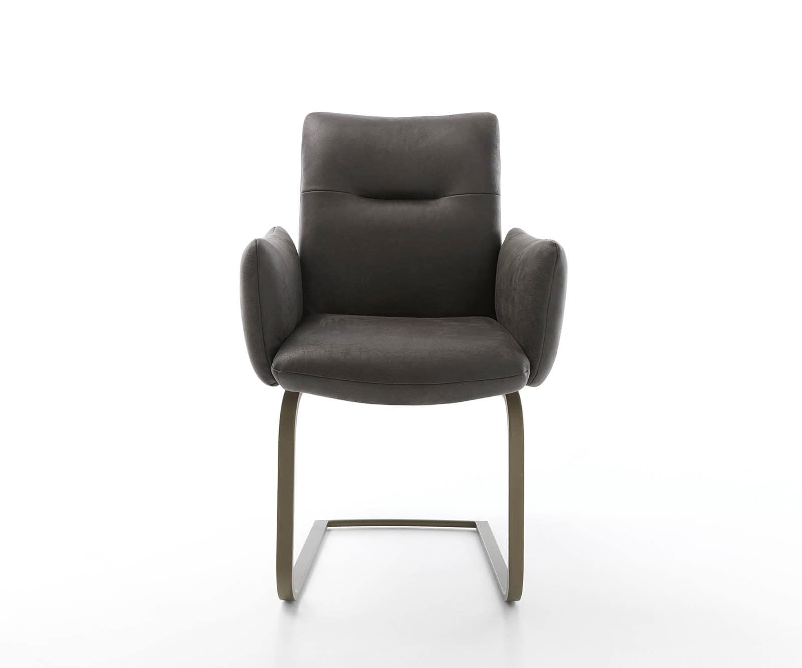 Freischwinger Jova-Flex mit Armlehnen Mikrofaser Anthrazit Vintage Freischwinger flach Effektfinish Titan Taschenfederkern 1 Freischwinger Jova-Flex mit Armlehnen Mikrofaser Anthrazit Vintage Freischwinger flach Effektfinish Titan Taschenfederkern 1