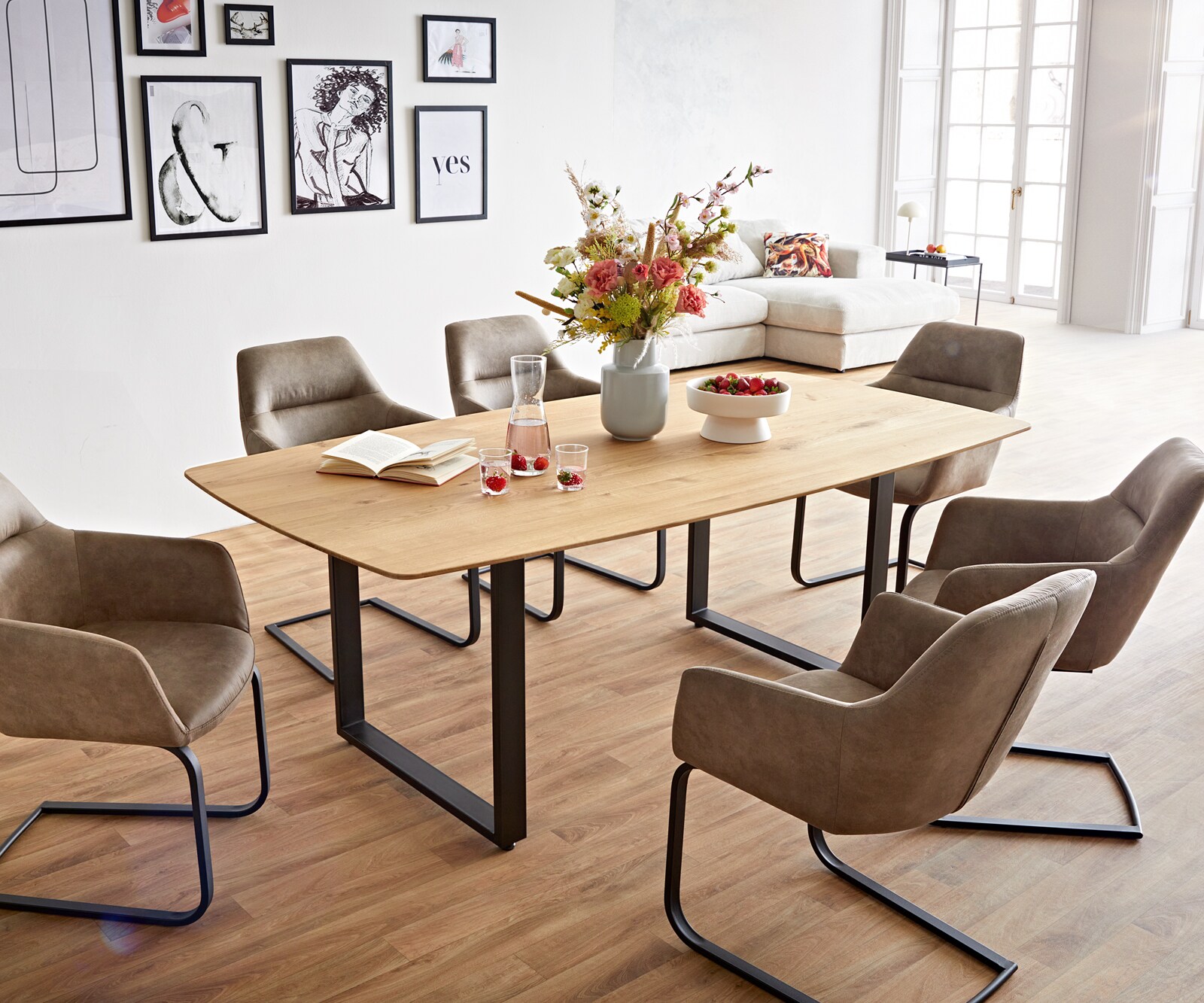 Cadre de table métal noir mince (2-er Set) 1