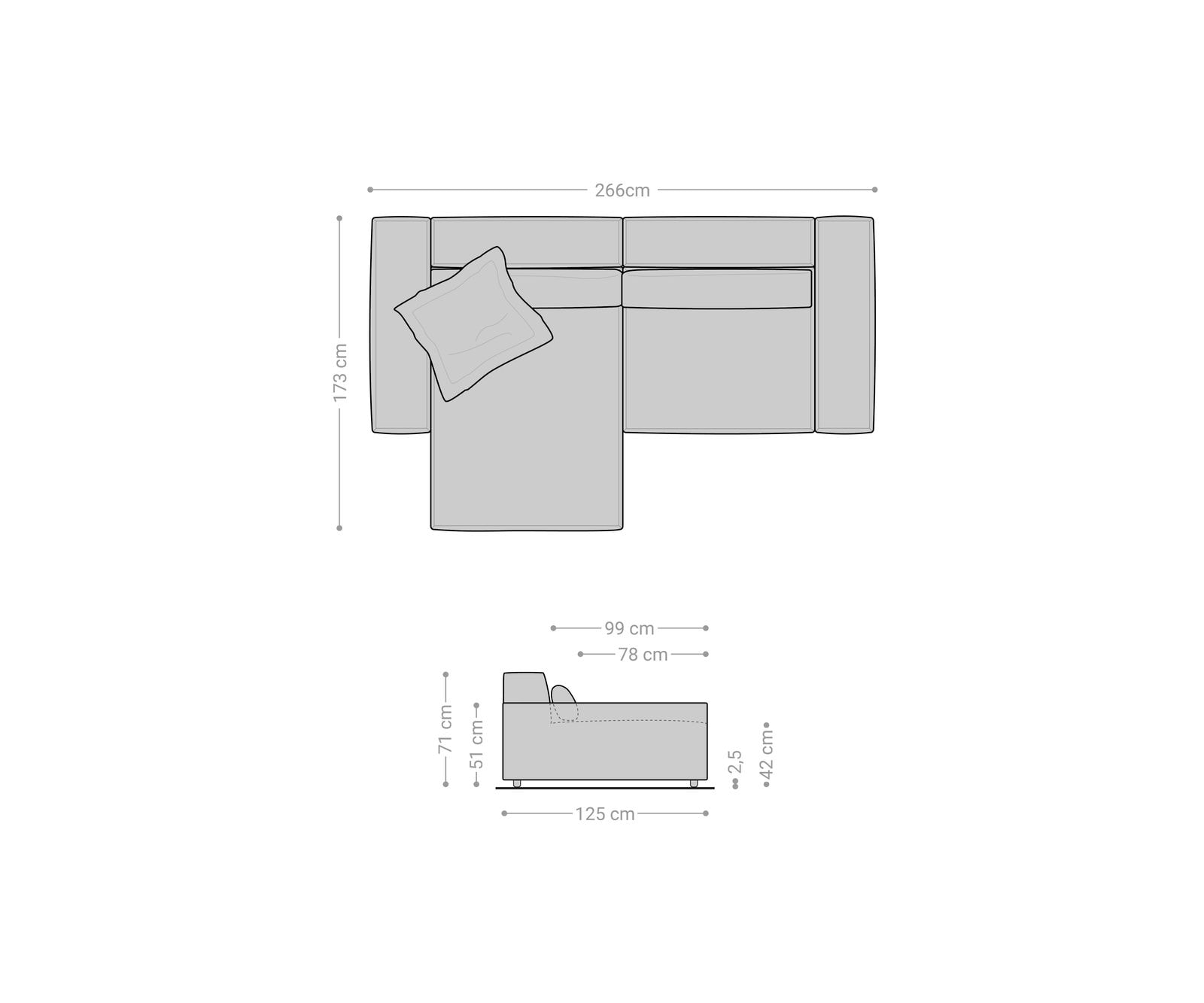 Ecksofa Sirpio XL 270x170 cm Mikrofaser Khakibraun Recamiere variabel 9