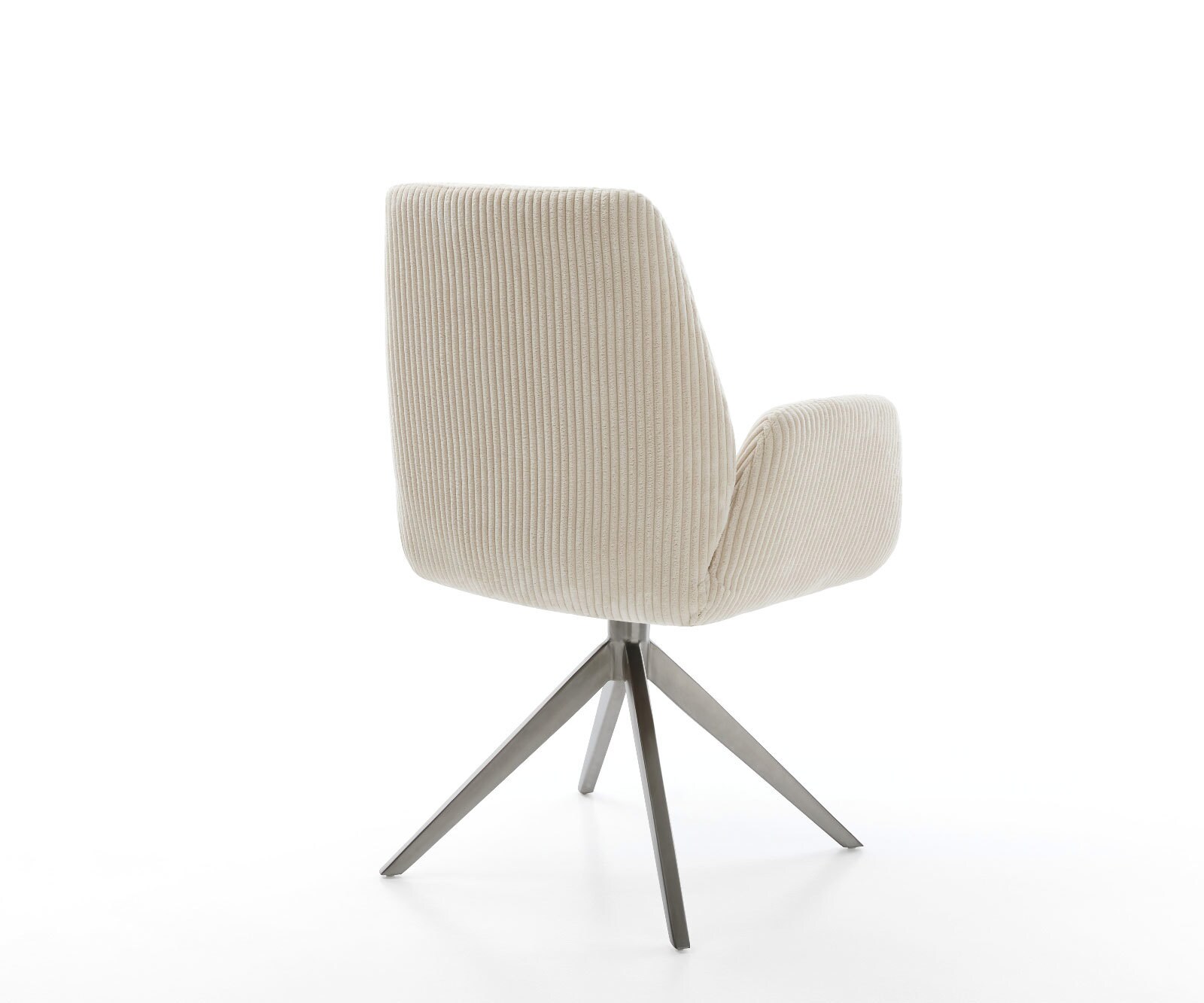 Chaise-pivotante Zoa-Flex côtelé beige pied croisé large grafiete pivotement sur 360° fonction bascule ressorts ensachés 5