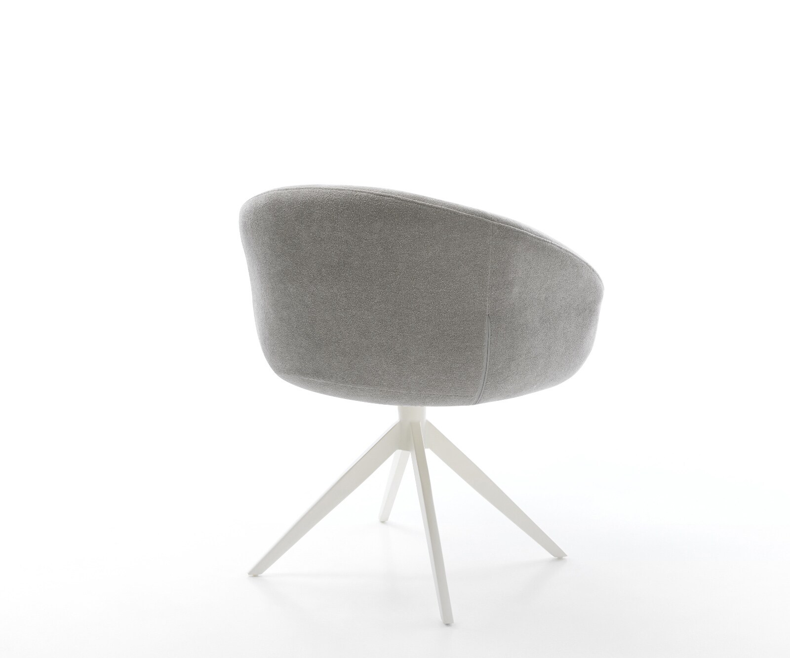 Chaise-pivotante Vinka-Flex avec accoudoirs tissu structuré doux gris pied croisé large blanc pivotement sur 360° fonction bascule resorts ensachés 4