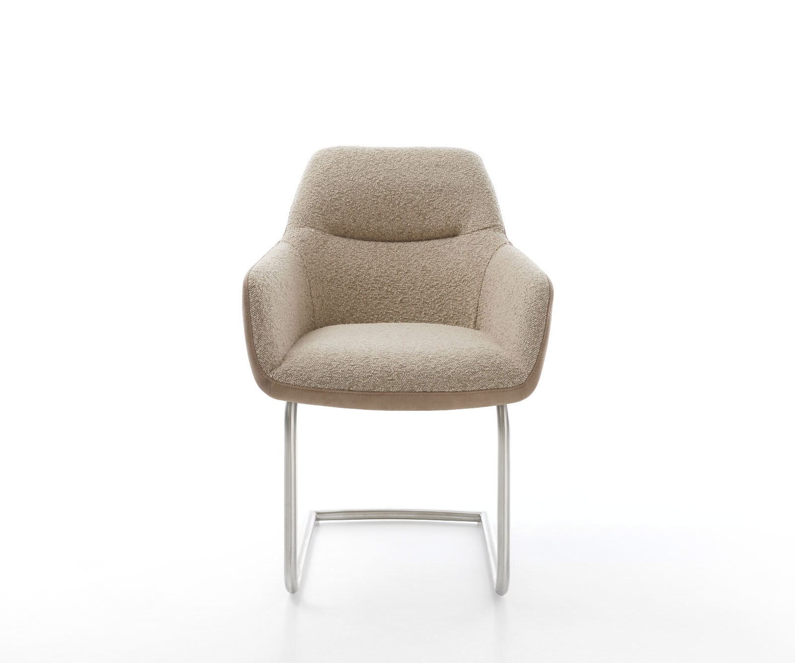 Cantilever Pejo-Flex tissu mixte couleur boue pied cantilever rond acier inoxydable brossé ressorts ensachés 1 Cantilever Pejo-Flex tissu mixte couleur boue pied cantilever rond acier inoxydable brossé ressorts ensachés 1