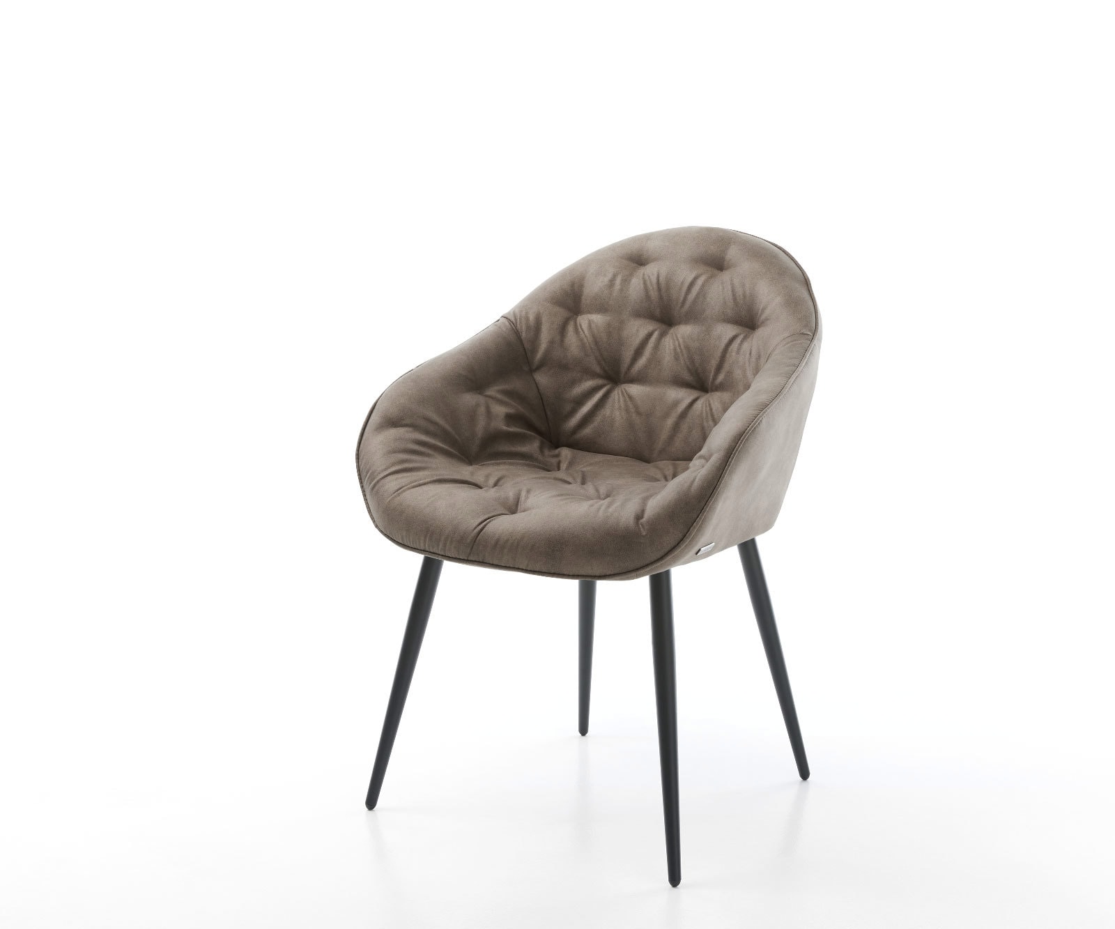 Esszimmerstuhl Gaio-Flex Mikrofaser Taupe Vintage 4-Fuß konisch Schwarz Esszimmerstuhl Gaio-Flex Mikrofaser Taupe Vintage 4-Fuß konisch Schwarz