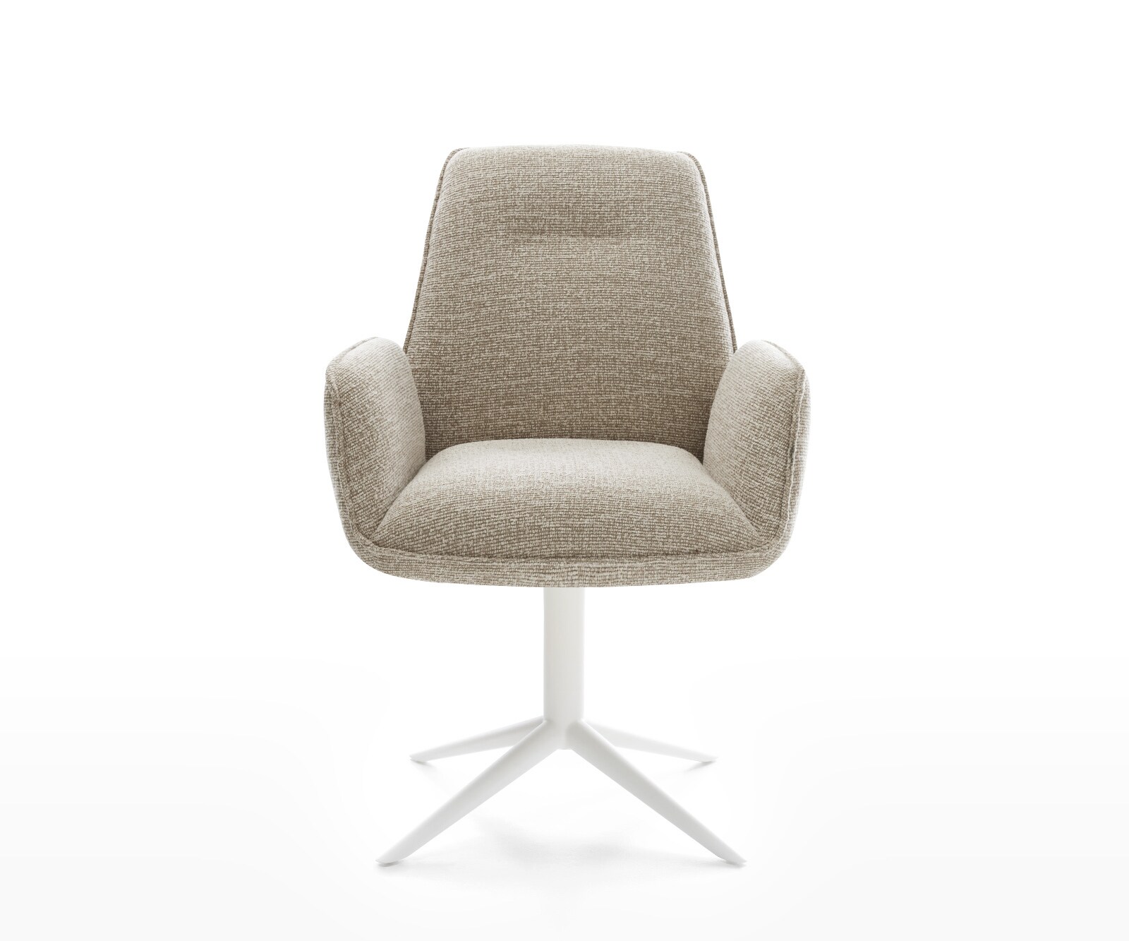 Chaise-pivotante Zoa-Flex tissu tissé doux beige pied de chaise 4 branches blanc pivotement sur 360° fonction bascule resorts ensachés 1