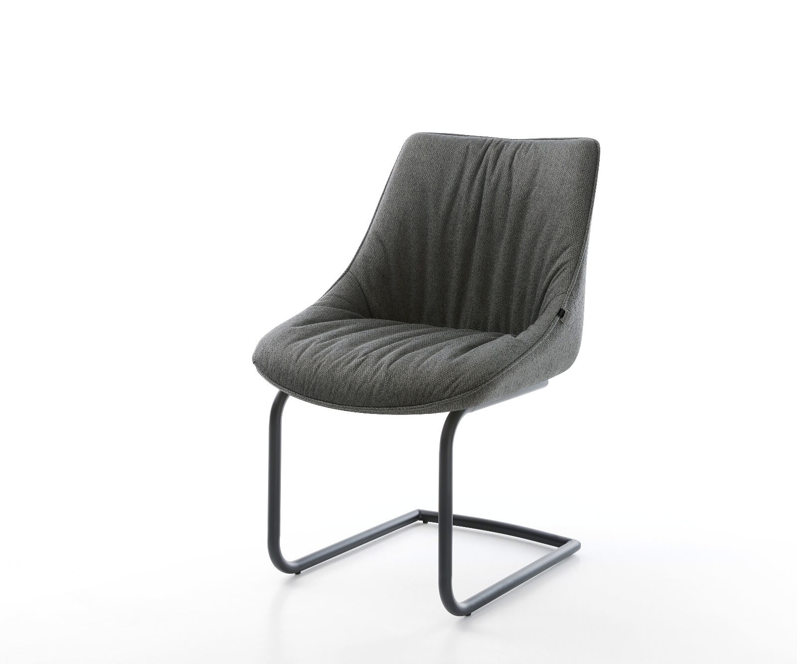 Cantilever Elda-Flex tissu texturé anthracite cantilever rond noir 1
