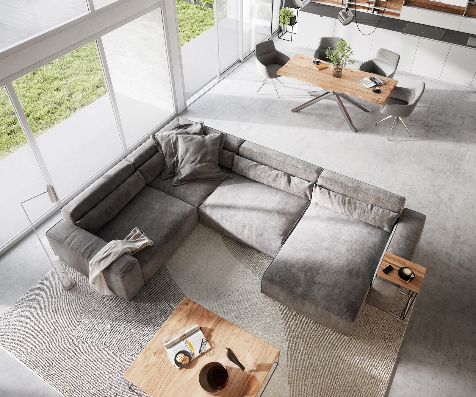 Wohnlandschaft Sirpio XL 360x260 cm Mikrofaser Taupe Recamiere variabel 4 Wohnlandschaft Sirpio XL 360x260 cm Mikrofaser Taupe Recamiere variabel 4