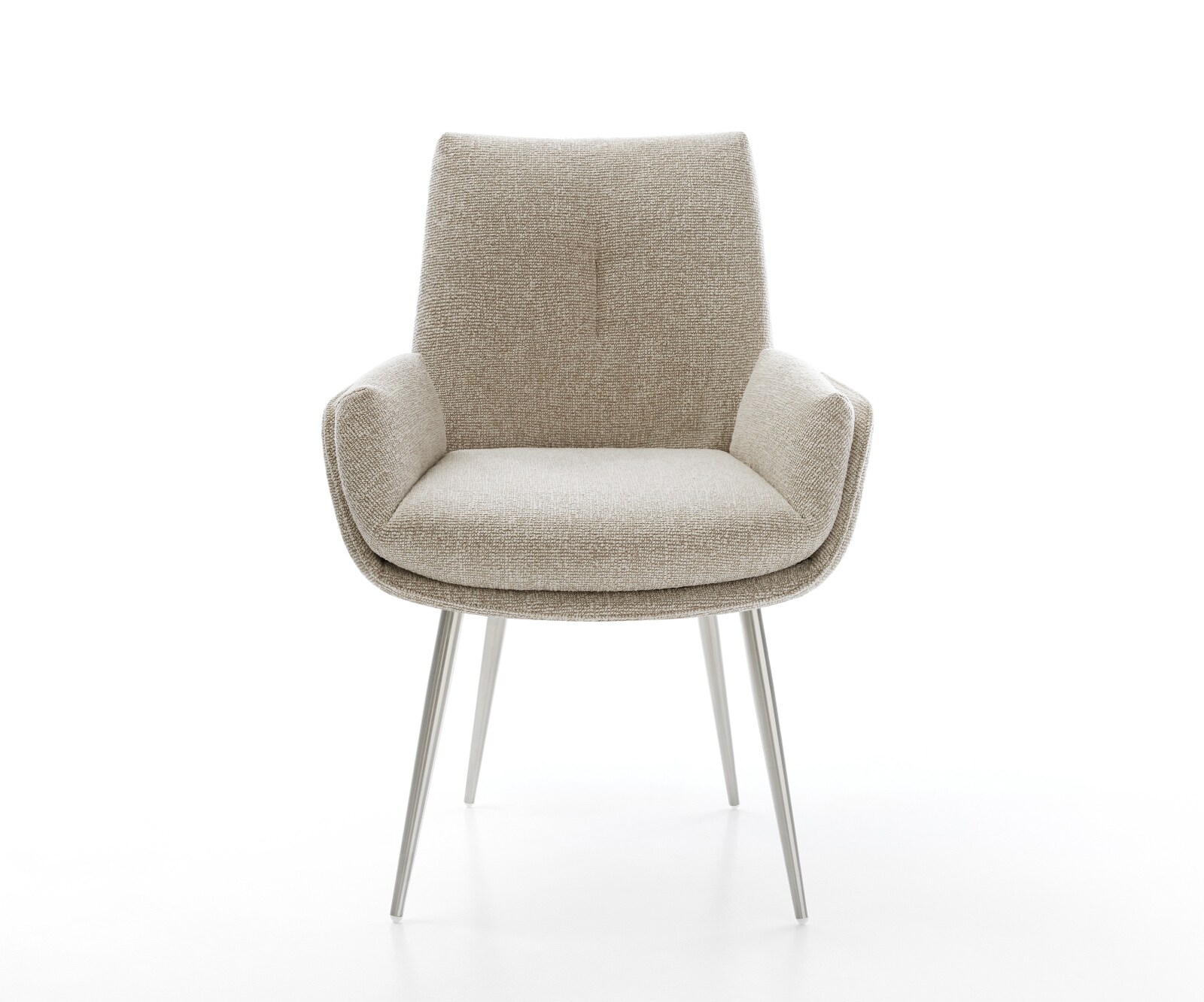 Esszimmerstuhl Clea-Flex Webstoff Soft Beige 4-Fuß konisch Edelstahl 2