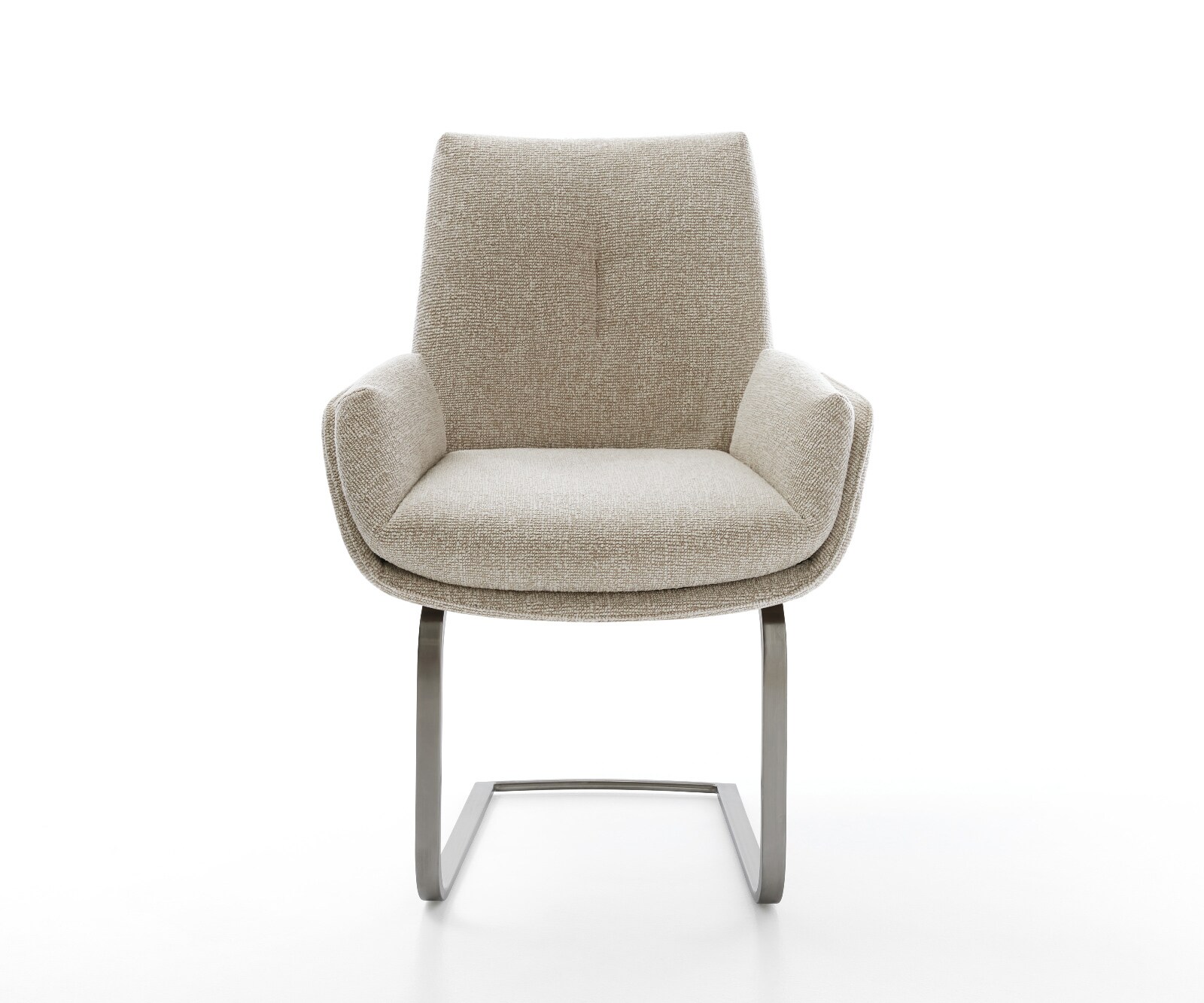 Cantilever Clea-Flex tissu tissé doux beige pied cantilever plat grafiete 1