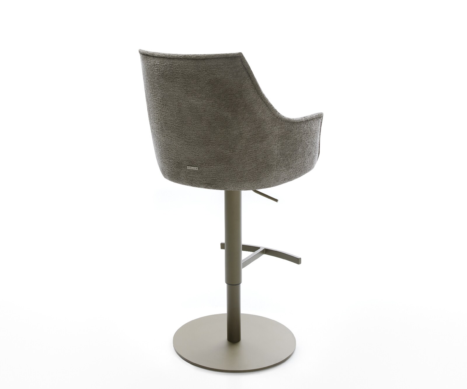 Chaise-de-bar Alja-Flex Bouclé doux Boue Pied pivotant réglable en hauteur couleur titane Couleur titane Ressort ensaché 5