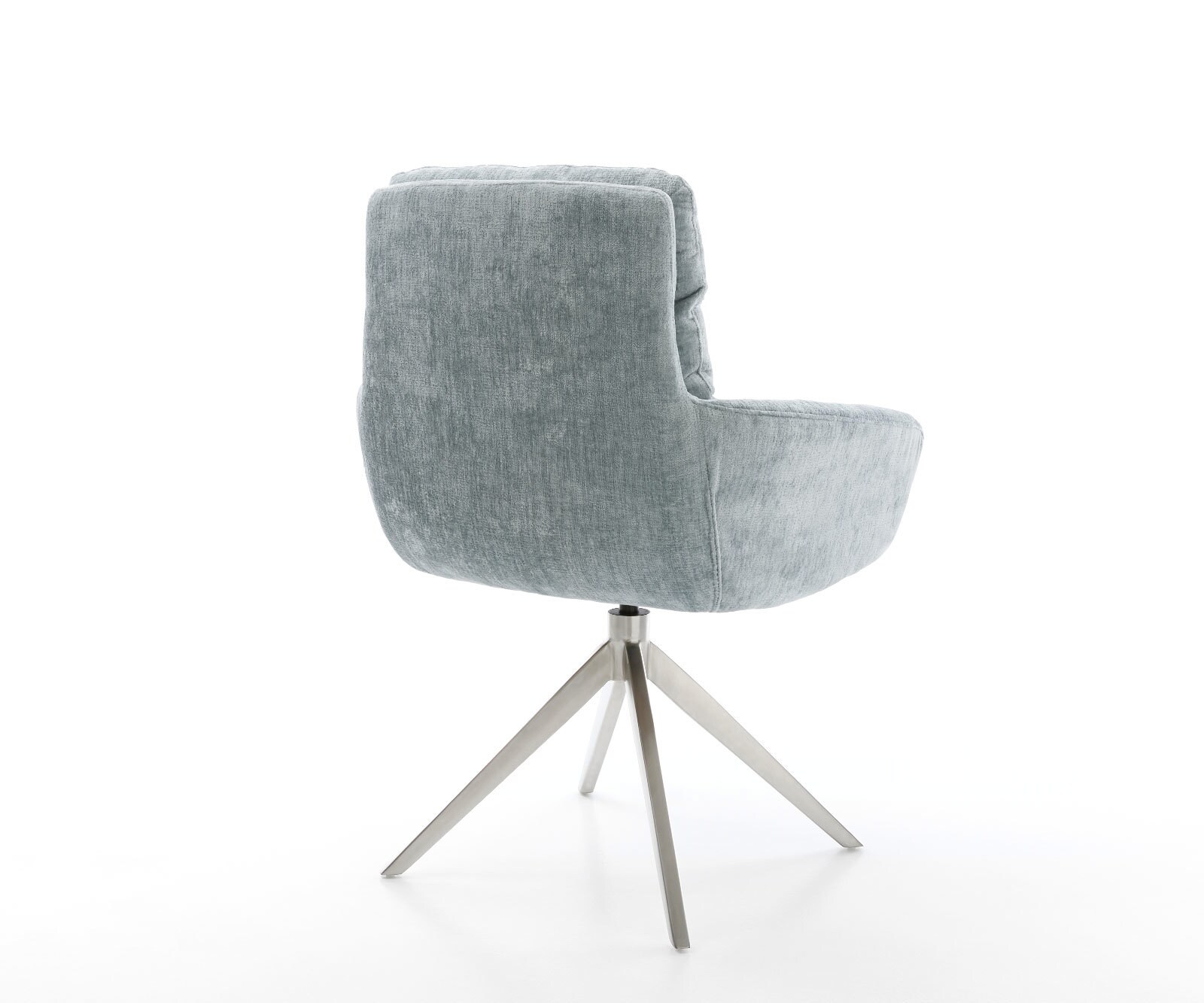Drehstuhl Abelia-Flex mit Armlehnen Chenille Pastellblau Kreuzgestell breit Edelstahl 360° drehbar Wippfunktion 5 Drehstuhl Abelia-Flex mit Armlehnen Chenille Pastellblau Kreuzgestell breit Edelstahl 360° drehbar Wippfunktion 5