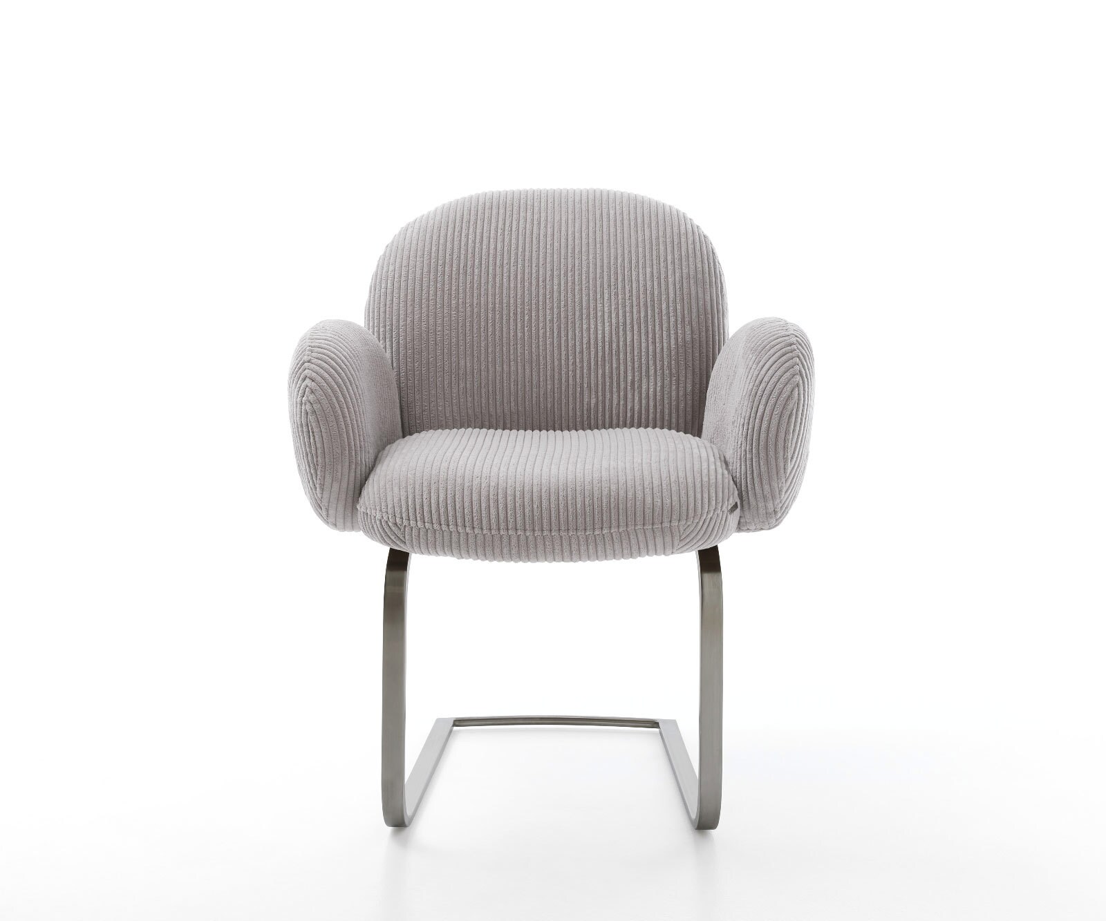 Freischwinger Nube-Flex mit Armlehnen Cord Silbergrau Freischwinger flach Graphit Taschenfederkern 2