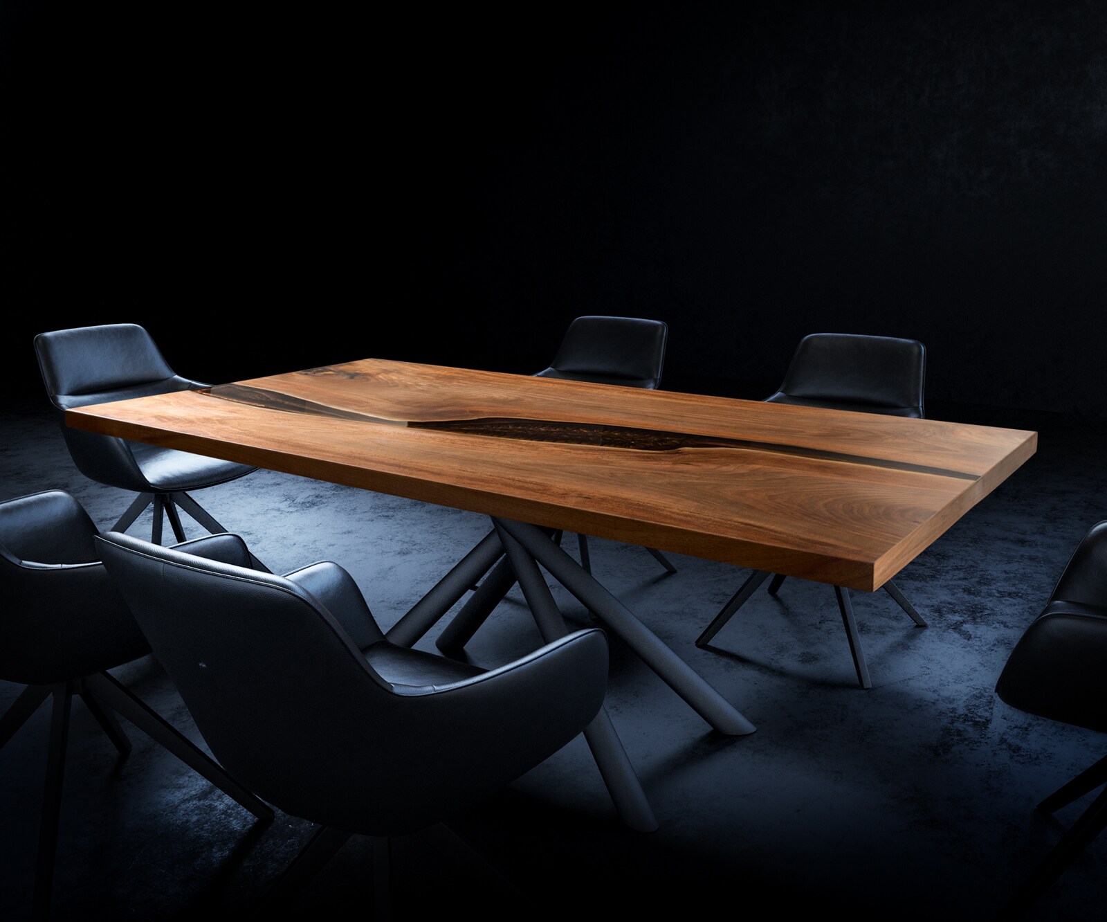 Tischplatte Walnuss Natur 200 cm Epoxid braun Metallic Unikat Nr. 32335 3