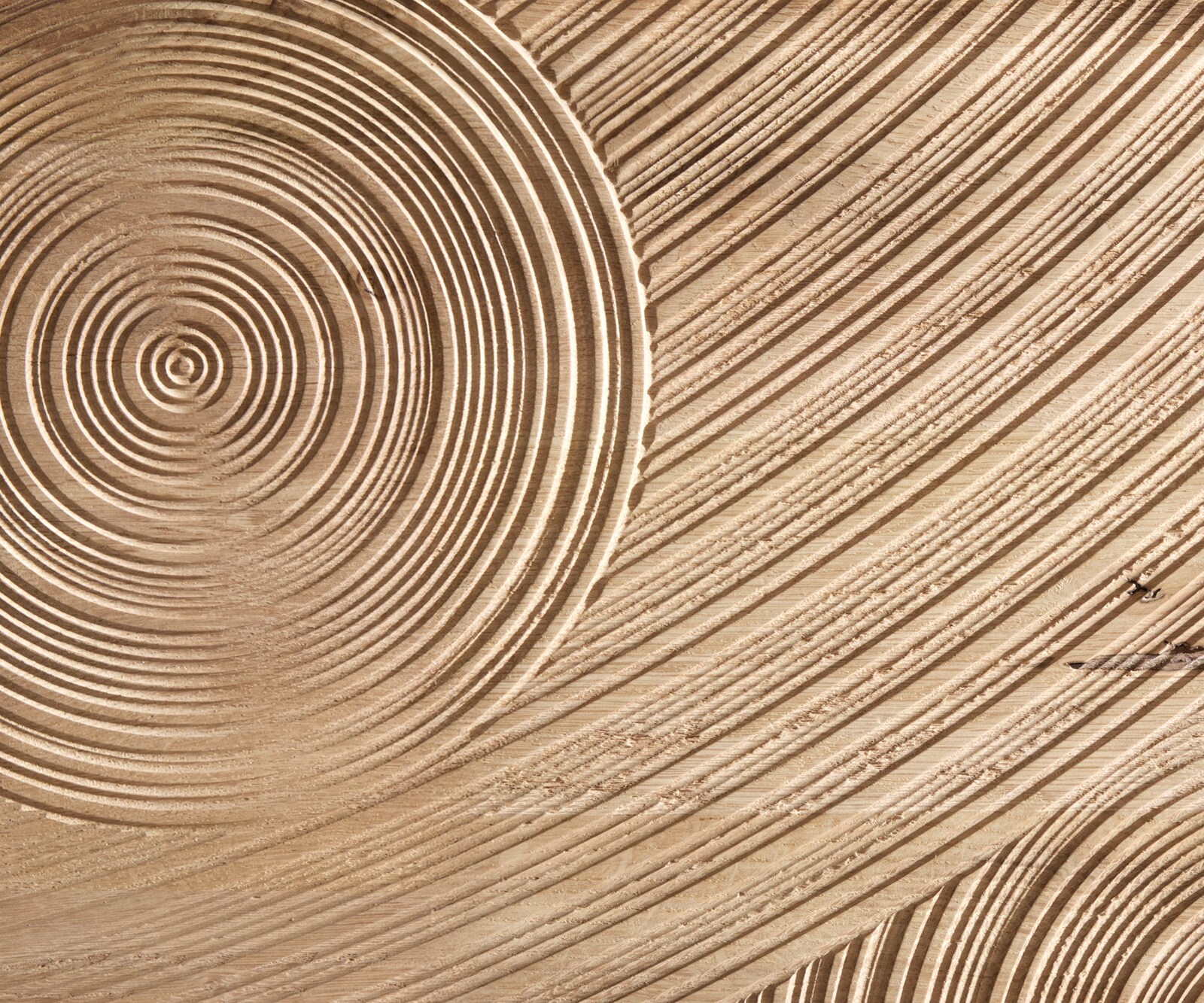 Sideboard Ashara 200 cm Eiche Natur 3D Effekt 4 Türen Kufe Edelstahl gebürstet 1