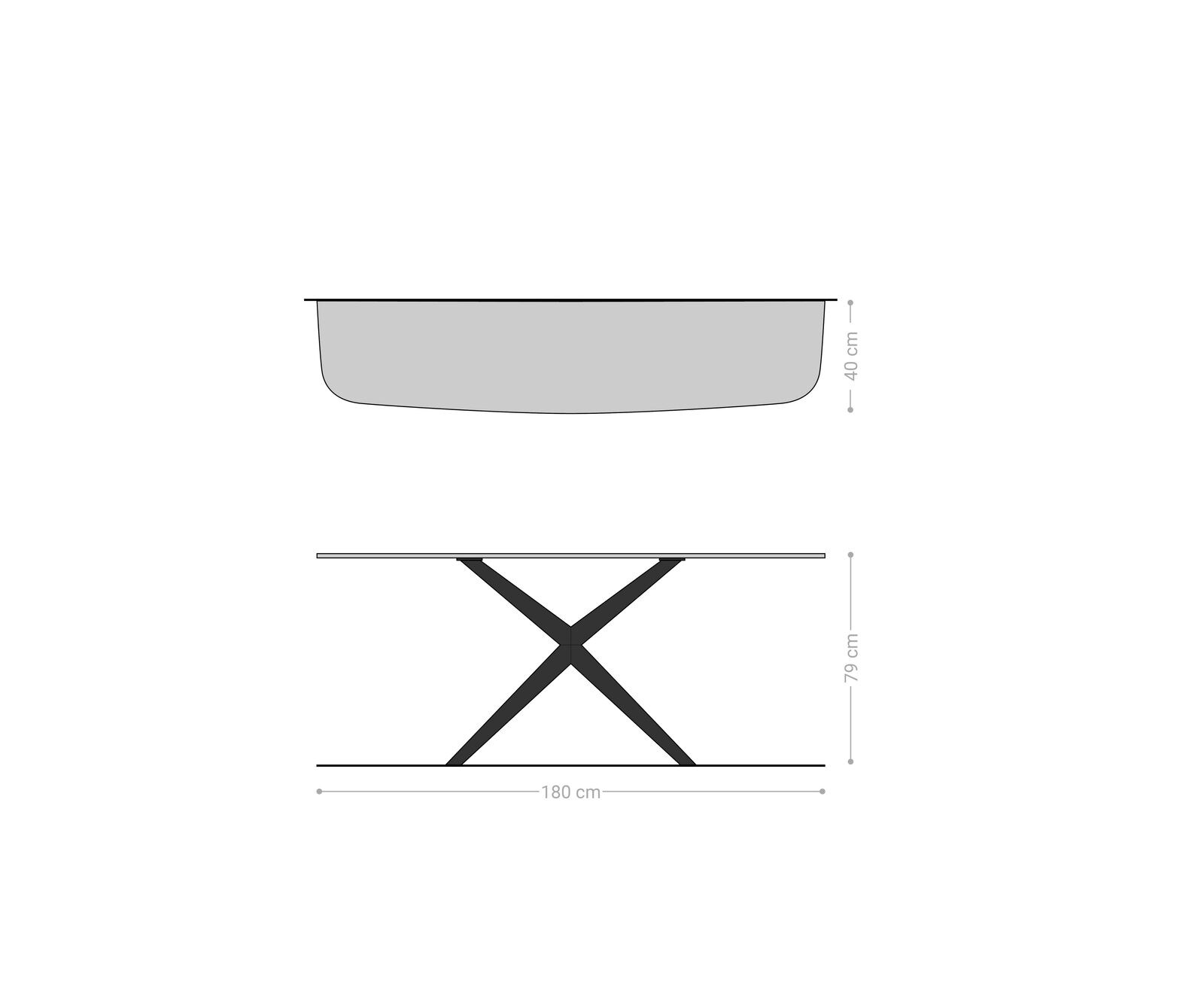 Console Edge forme bateau 180x40 cm Céramique Calacatta Luxe Weiß-Gold-Gris Estelo Métal Effektfinish Titan 6