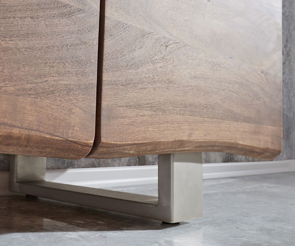 Sideboard Live-Edge 147 cm Akazie Braun 3 Türen 3 Schübe 6
