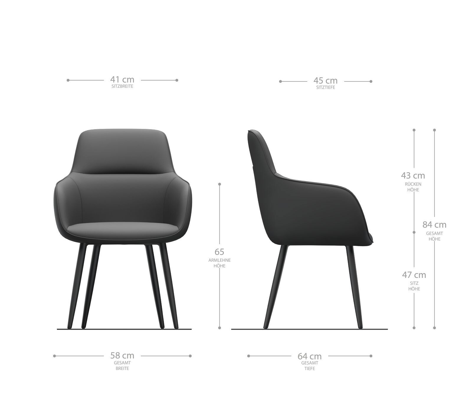 Fauteuil Pejo-Flex brun antique 4-pieds conique acier inoxydable 5