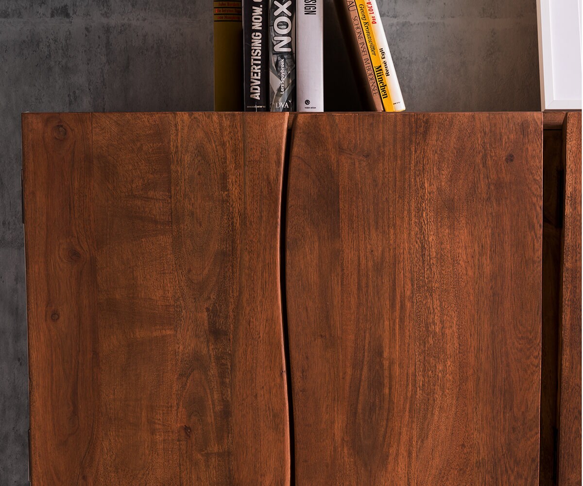 Sideboard Live-Edge 220 cm Akazie Braun massiv 6 Türen 3