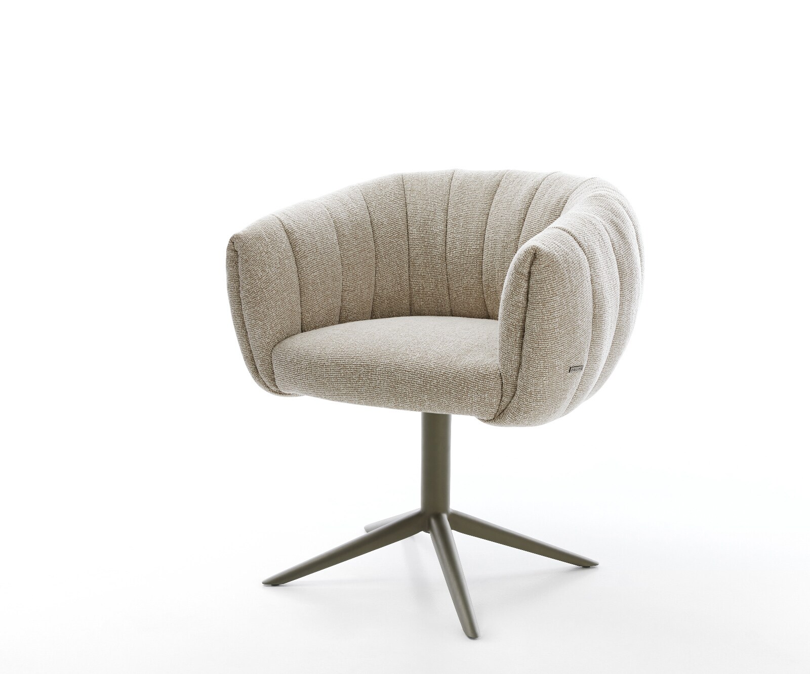 Drehstuhl Jada-Flex Webstoff Soft Beige Fußkreuz Effektfinish Titan 360° drehbar Wippfunktion Taschenfederkern 1
