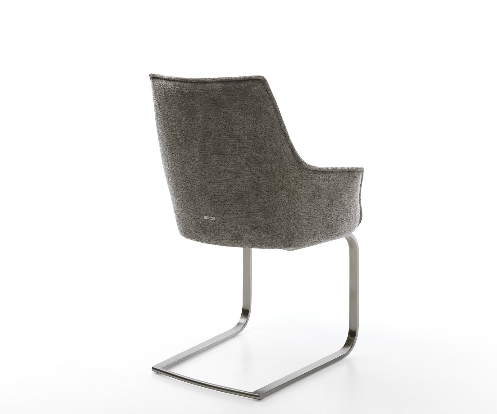 Freischwinger Alja-Flex mit Armlehnen Bouclé Soft Schlamm Freischwinger flach Graphit Taschenfederkern 4