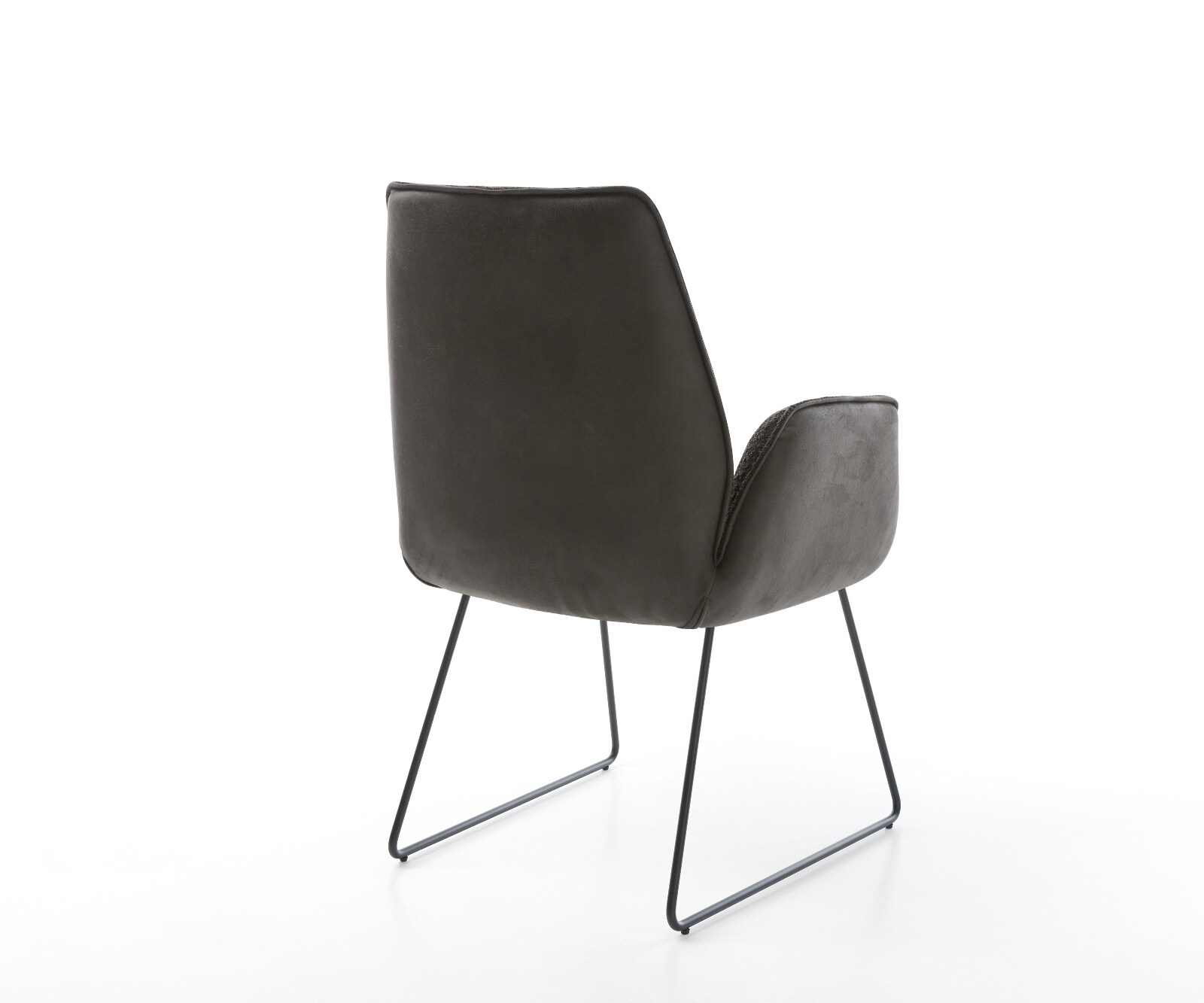 Chaise-de-salle-à-manger Zoa-Flex tissu mixte noir pied trapèze noir ressorts ensachés 5